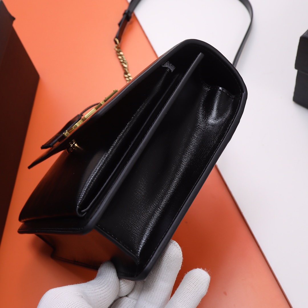 Saint Laurent YSL Monogramme Black Calfskin Crossbody Bag