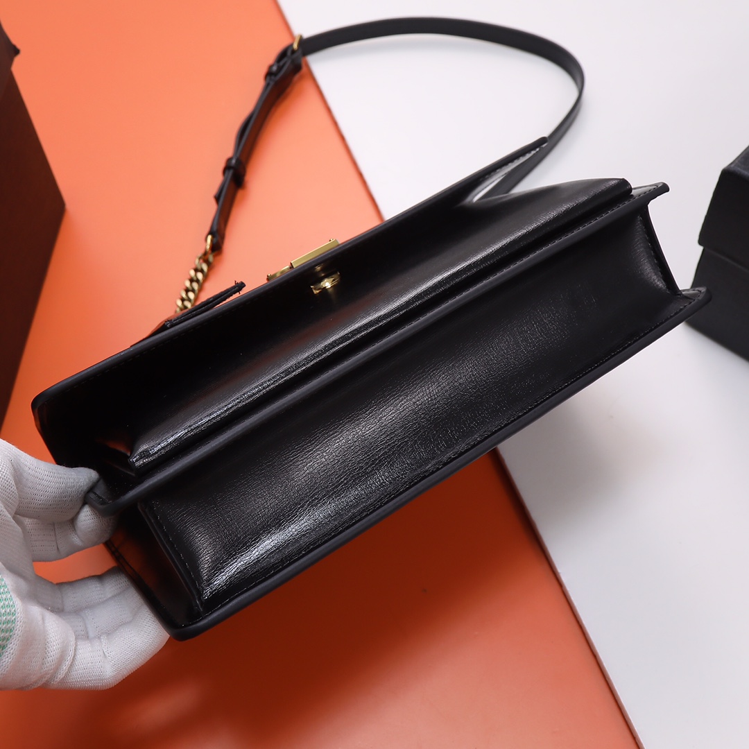 Saint Laurent YSL Monogramme Black Calfskin Crossbody Bag