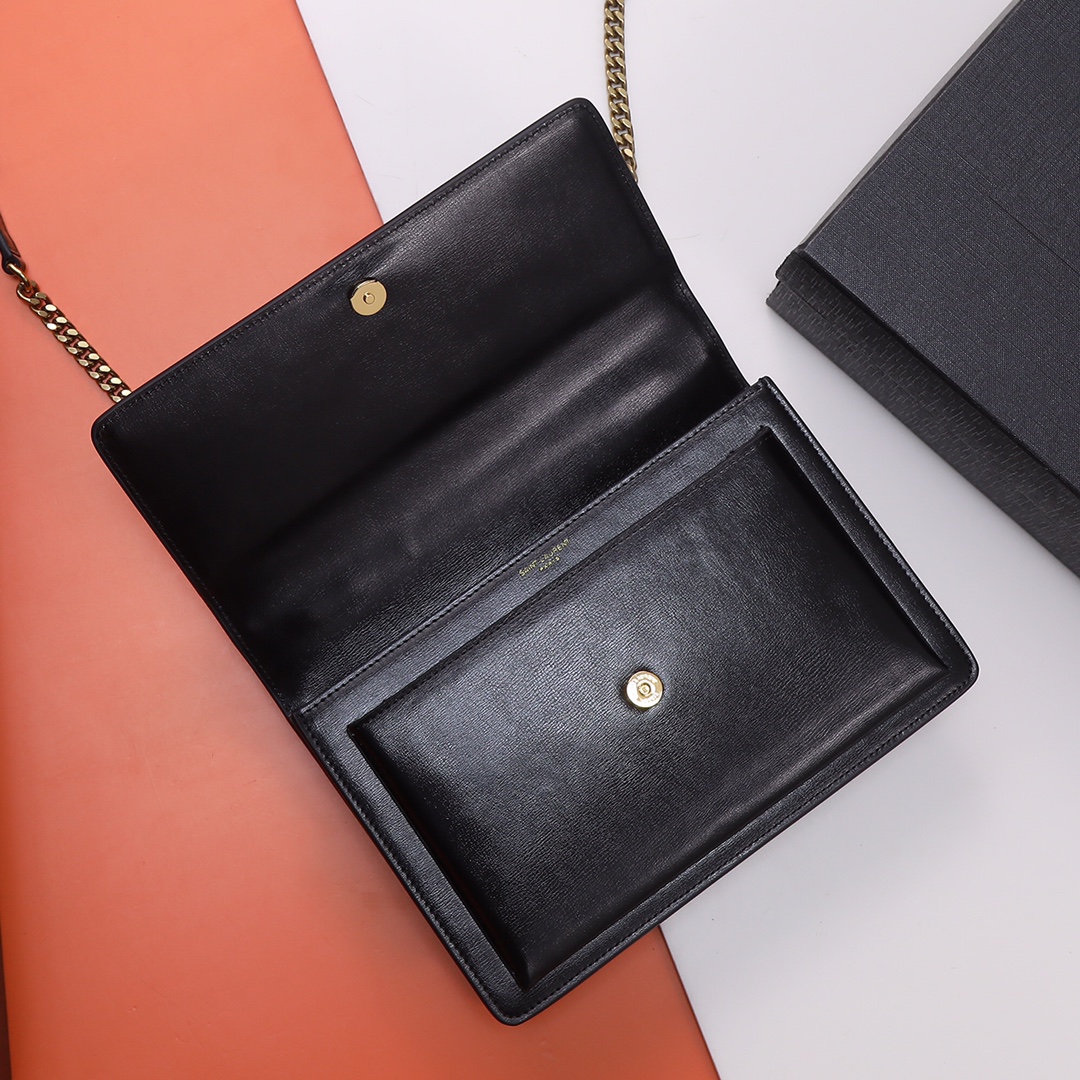 Saint Laurent YSL Monogramme Black Calfskin Crossbody Bag