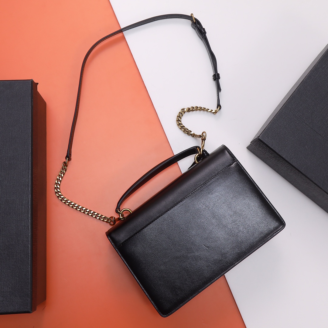 Saint Laurent YSL Monogramme Black Calfskin Crossbody Bag