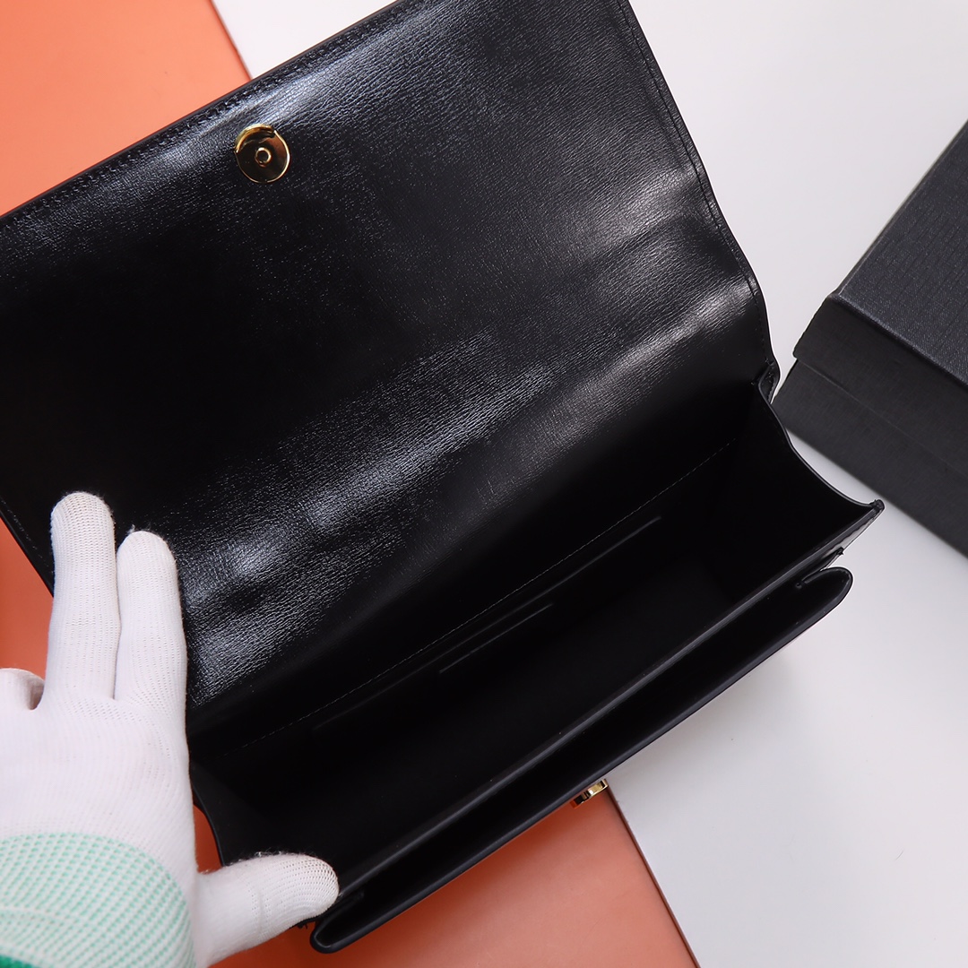 Saint Laurent YSL Monogramme Black Calfskin Crossbody Bag