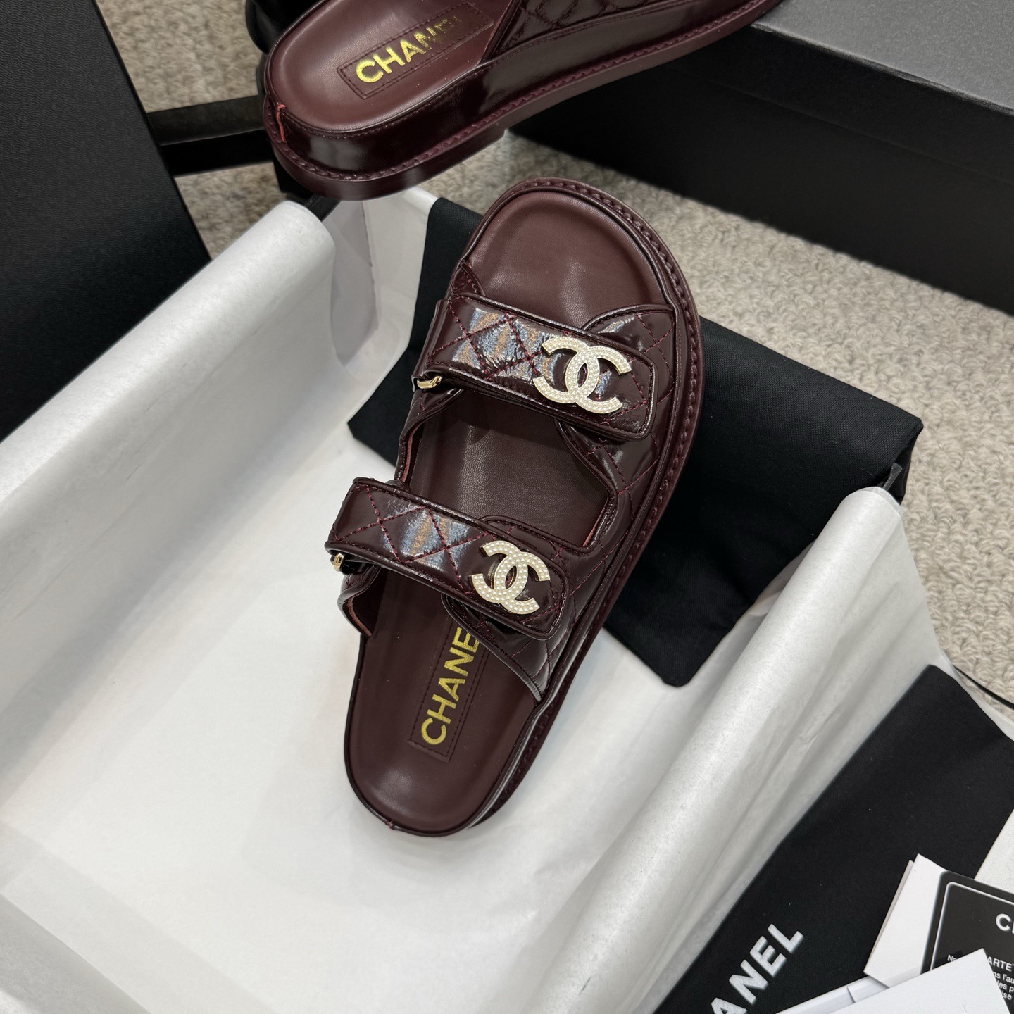 Chanel Classic Leather Beach Flip Flops