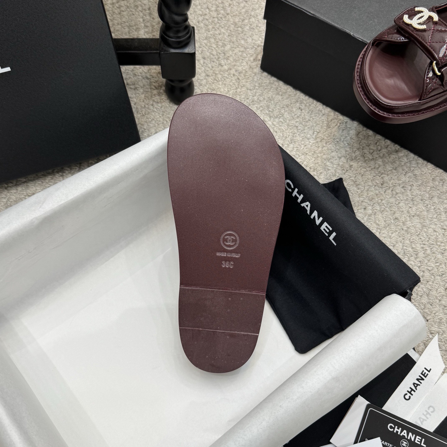 Chanel Classic Leather Beach Flip Flops