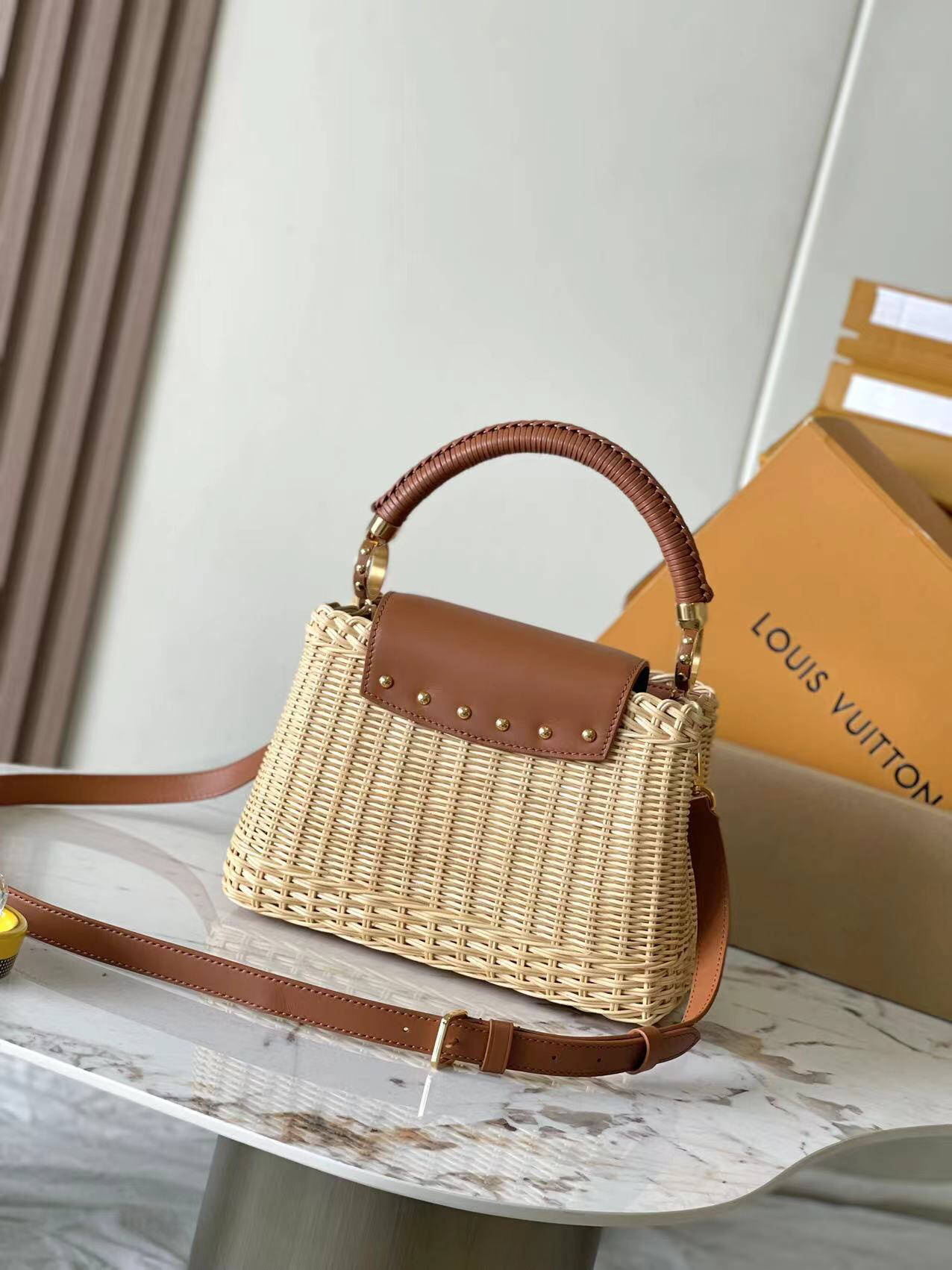 Louis Vuitton LV Capucines BB Woven Handbag