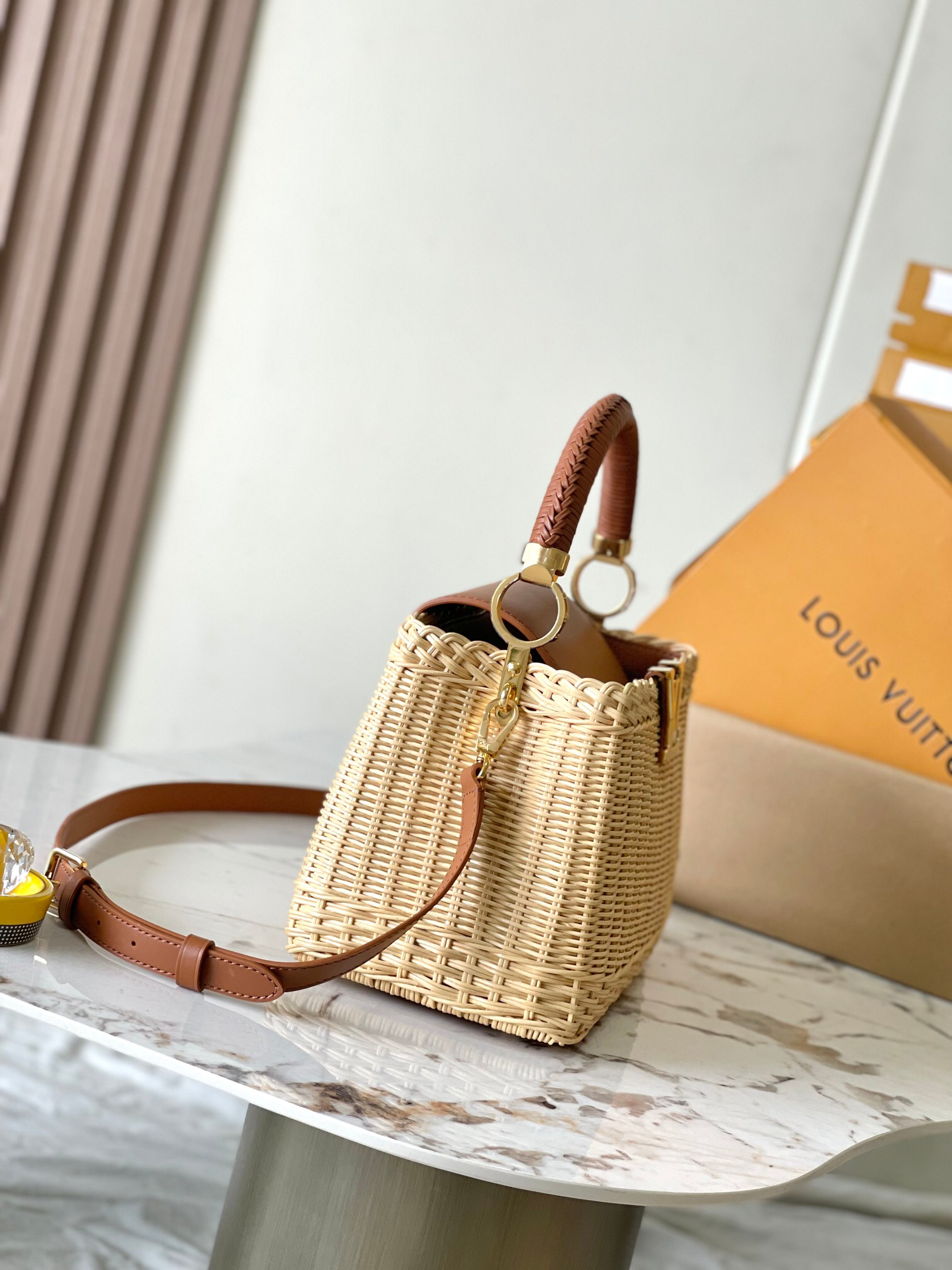 Louis Vuitton LV Capucines BB Woven Handbag