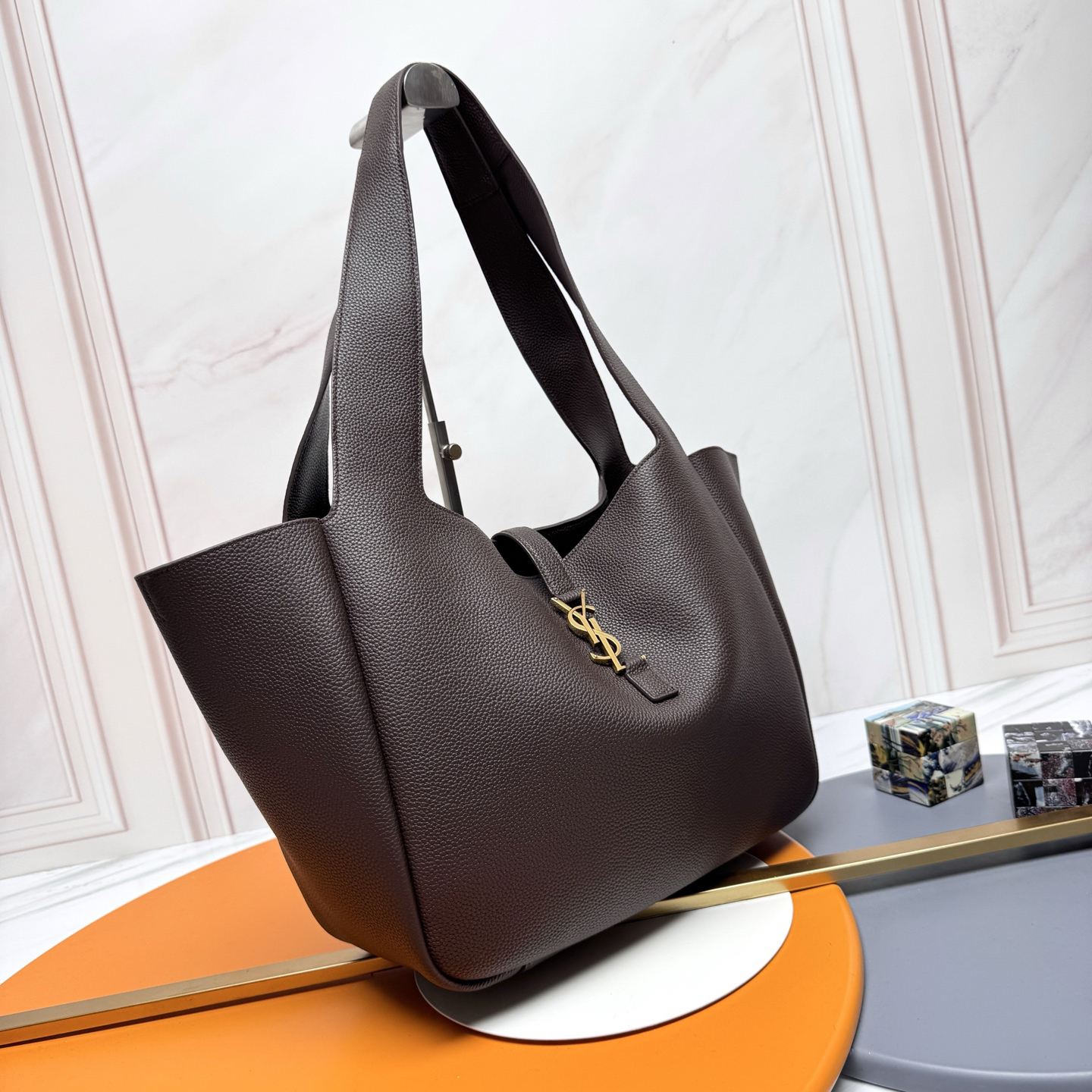 Saint Laurent YSL Grainy Leather Tote Bag