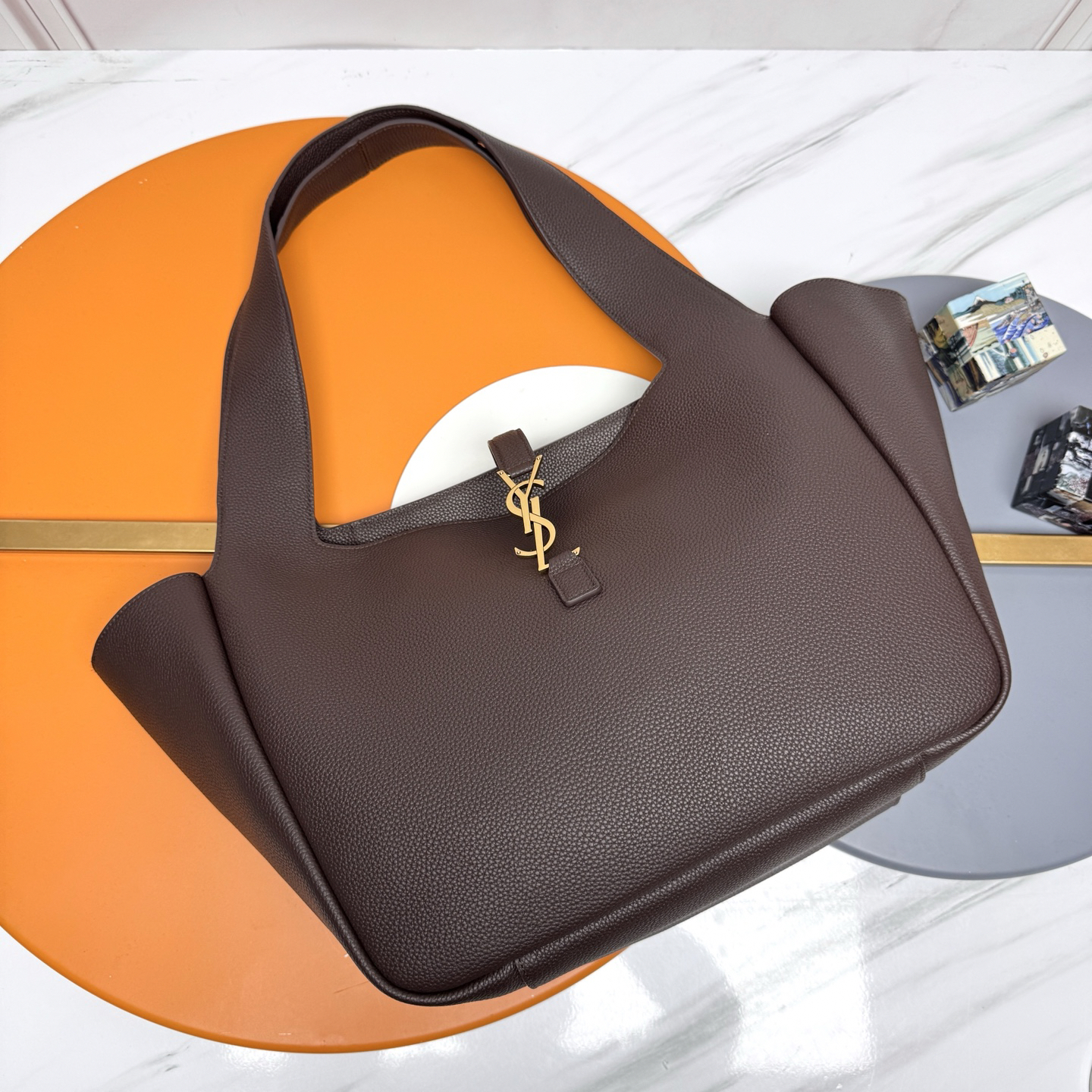 Saint Laurent YSL Grainy Leather Tote Bag