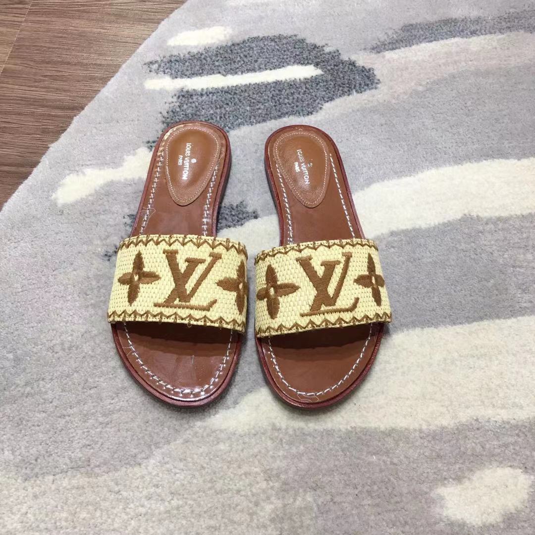 Louis Vuitton LV Handwoven Rattan Slides