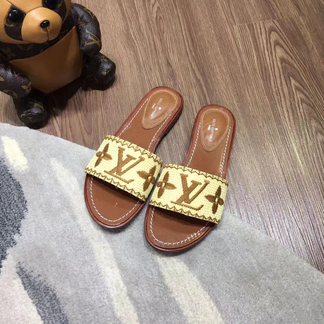 Louis Vuitton LV Handwoven Rattan Slides
