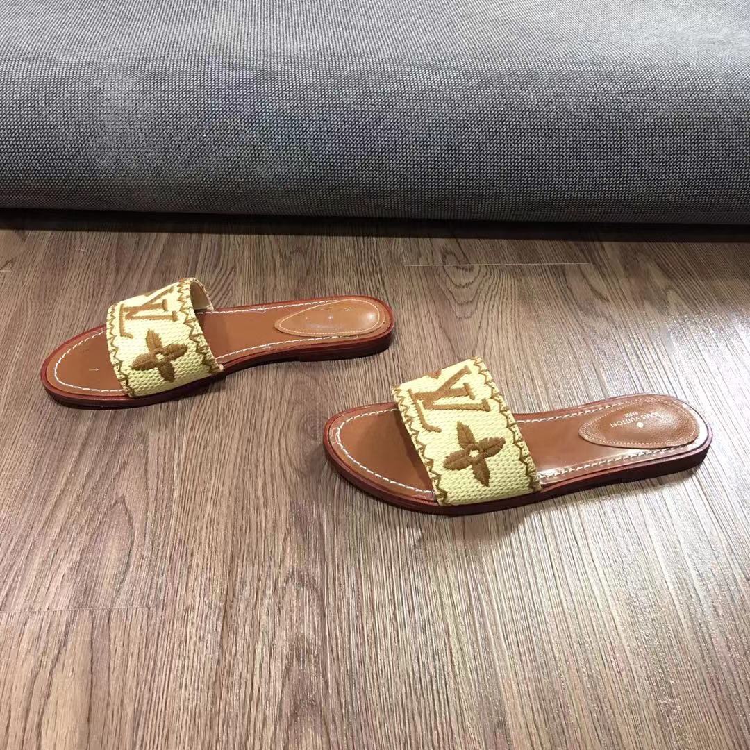Louis Vuitton LV Handwoven Rattan Slides