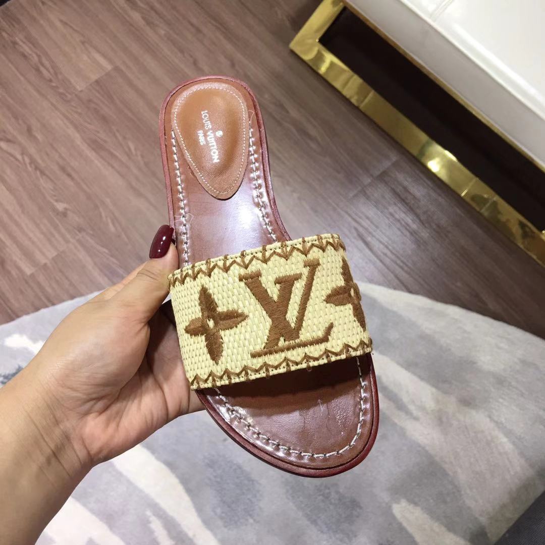 Louis Vuitton LV Handwoven Rattan Slides