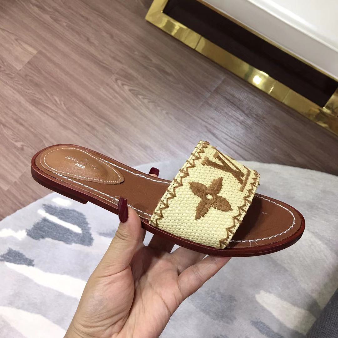 Louis Vuitton LV Handwoven Rattan Slides