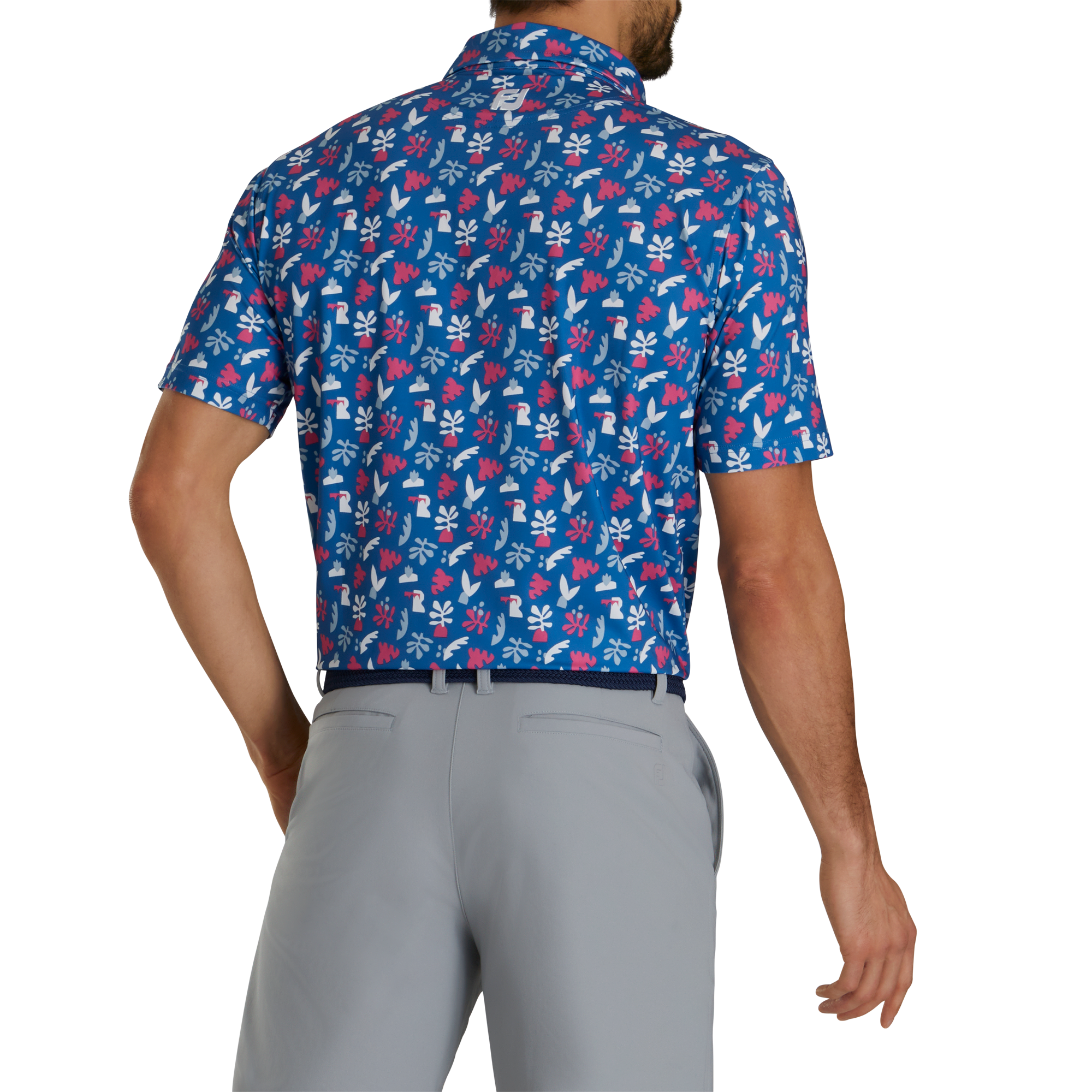 Jungle Leaves Lisle Self Collar-Previous Season Style