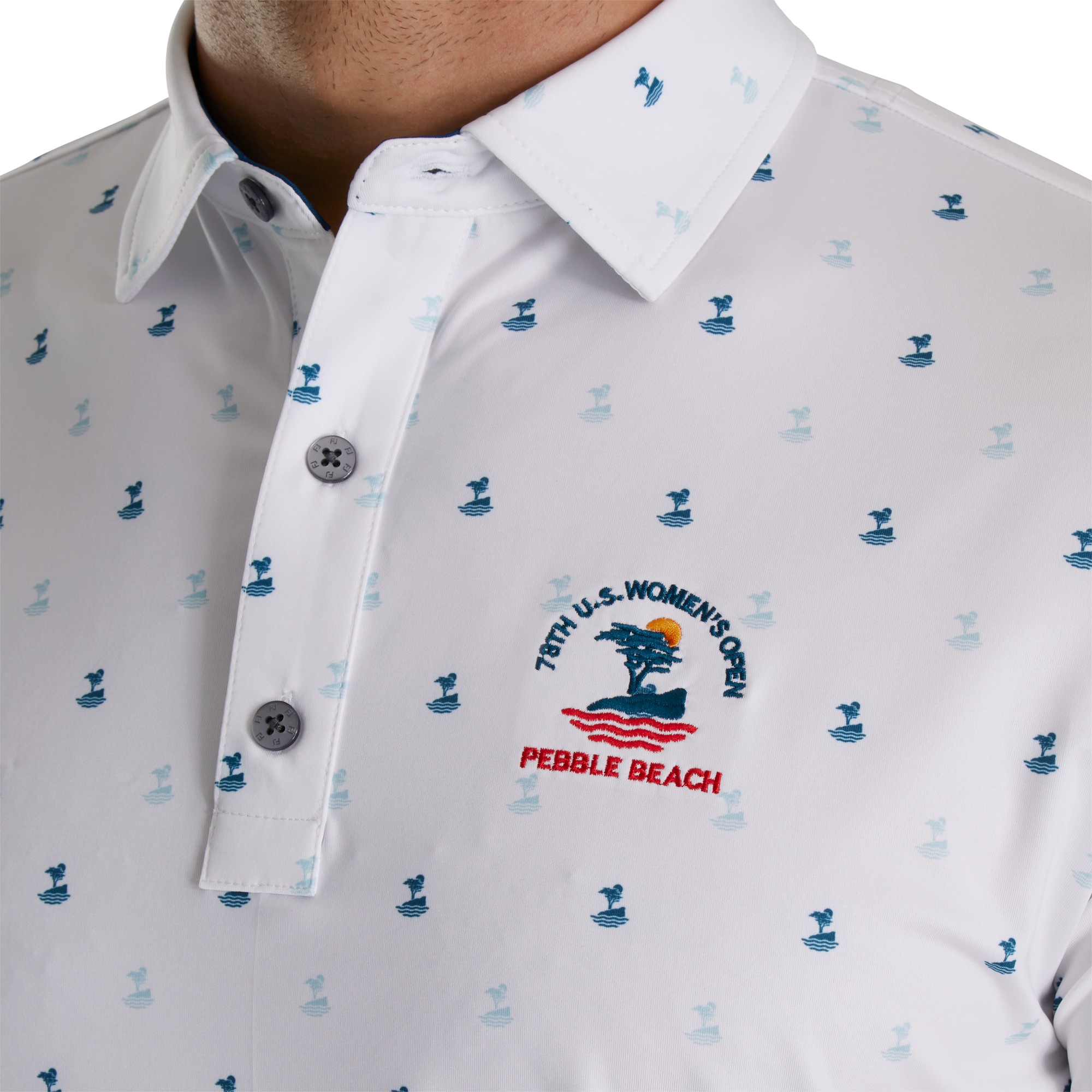 2023 U.S. Women's Open Lone Cypress Print Lisle Self Collar-Previous Season Style