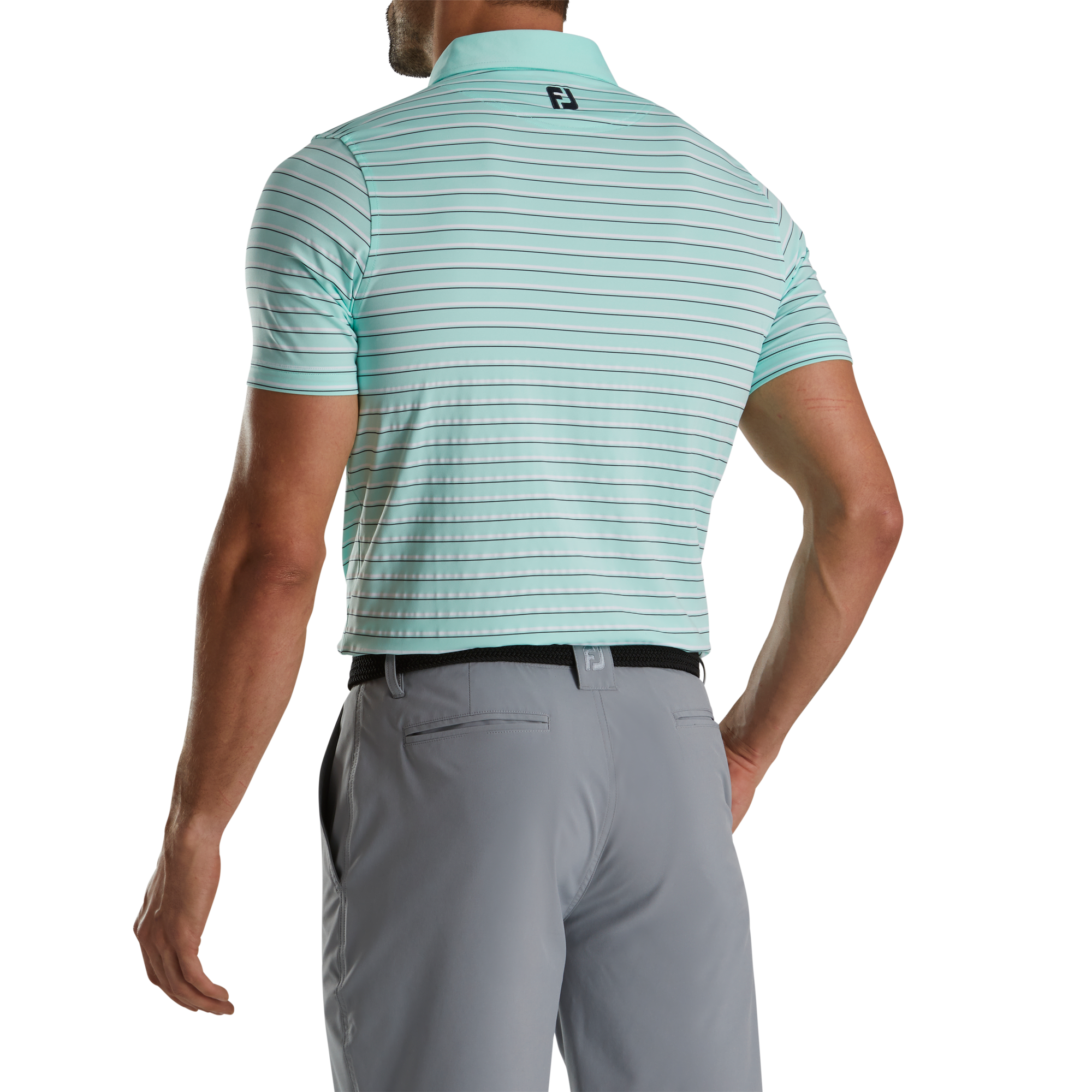 Athletic Fit Multi-Stripe Lisle Self Collar-Previous Season Style