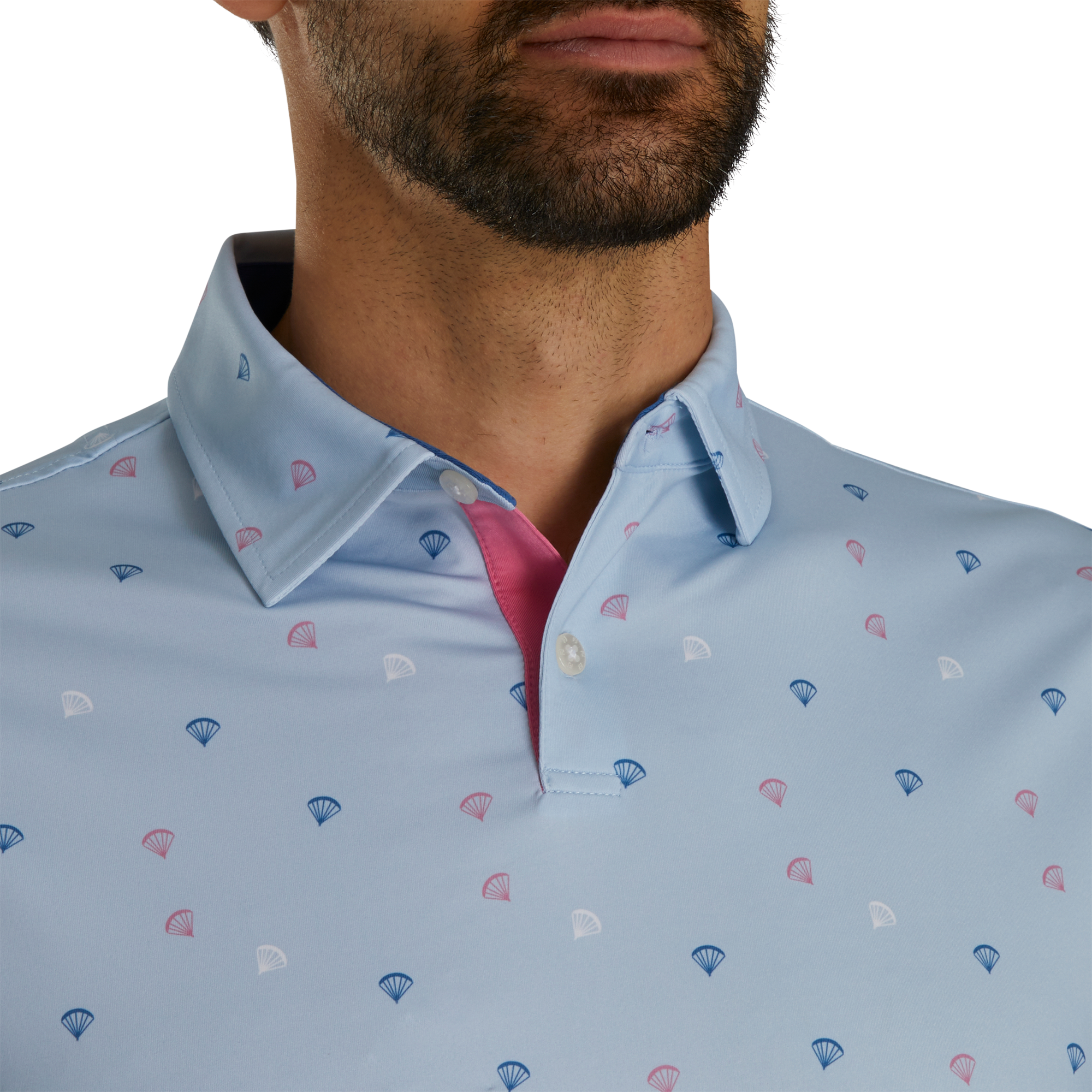 Parachute Print Lisle Self Collar-Previous Season Style
