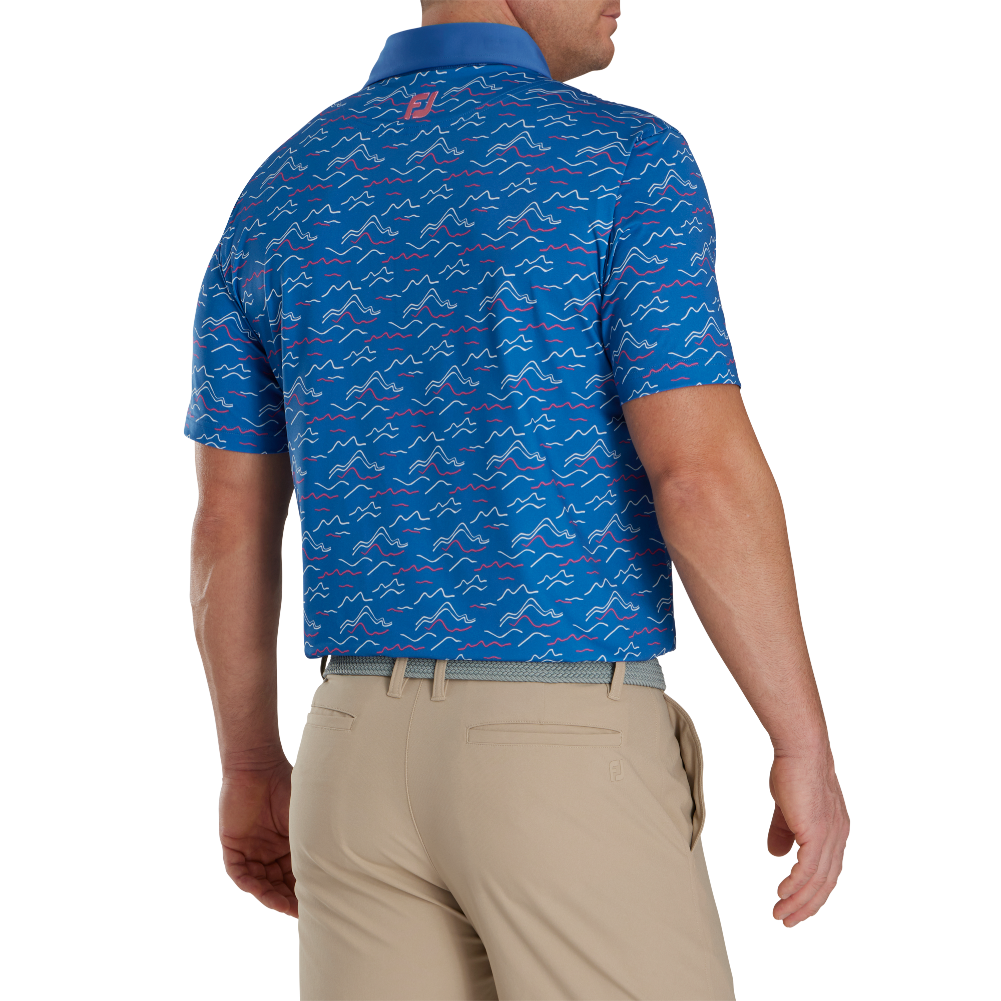 Wave Print Lisle Self Collar - FJ Tour Collar-Previous Season Style