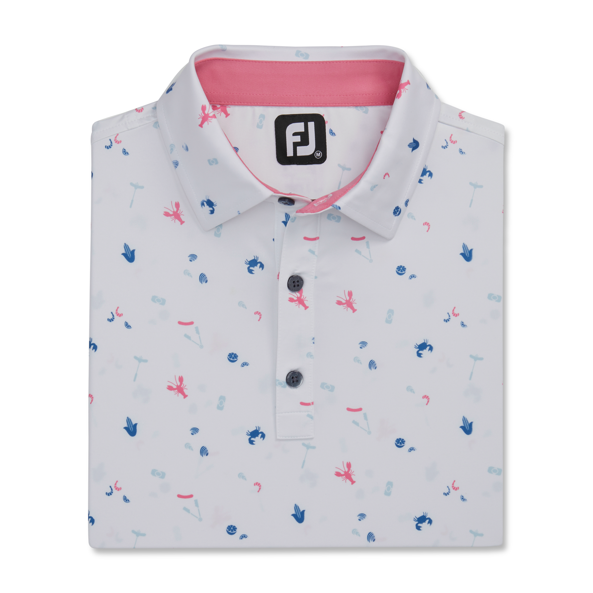 Clam Bake Print Lisle Self Collar-Previous Season Style