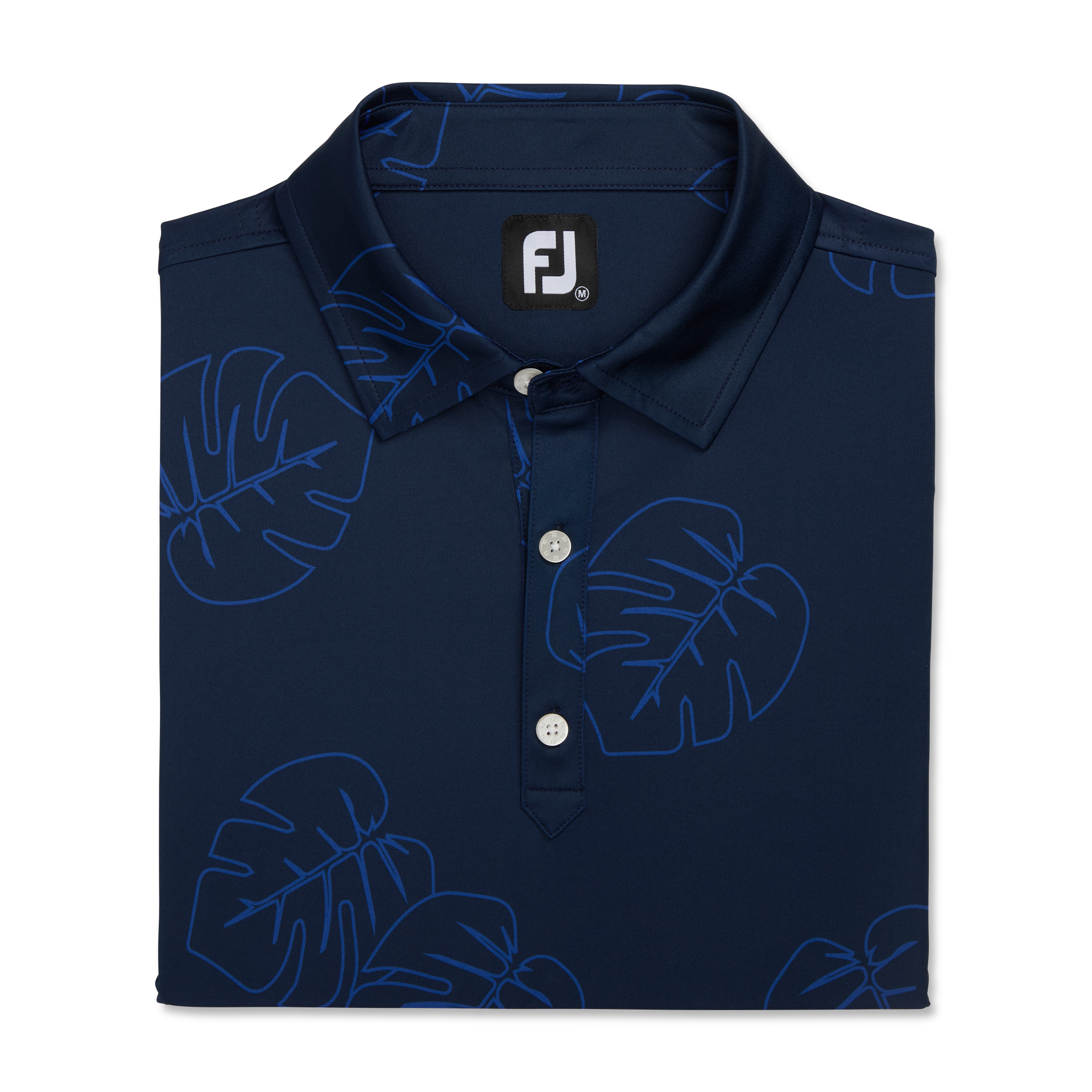 Jungle Leaf Print Lisle Self Collar-Previous Season Style