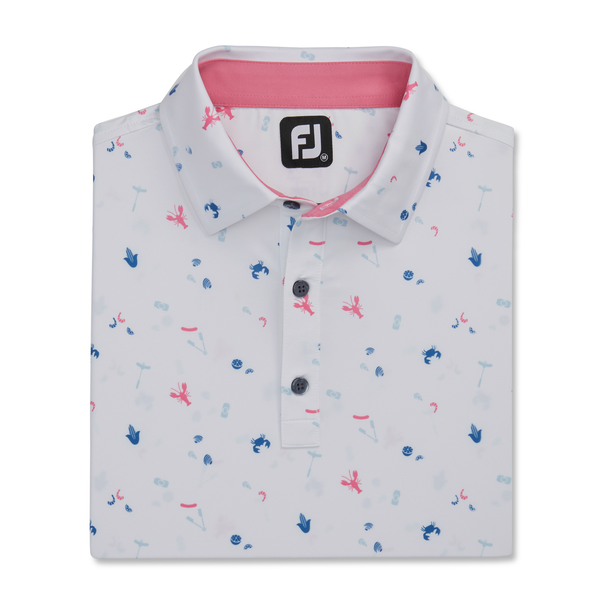 Clam Bake Print Lisle Self Collar-Previous Season Style