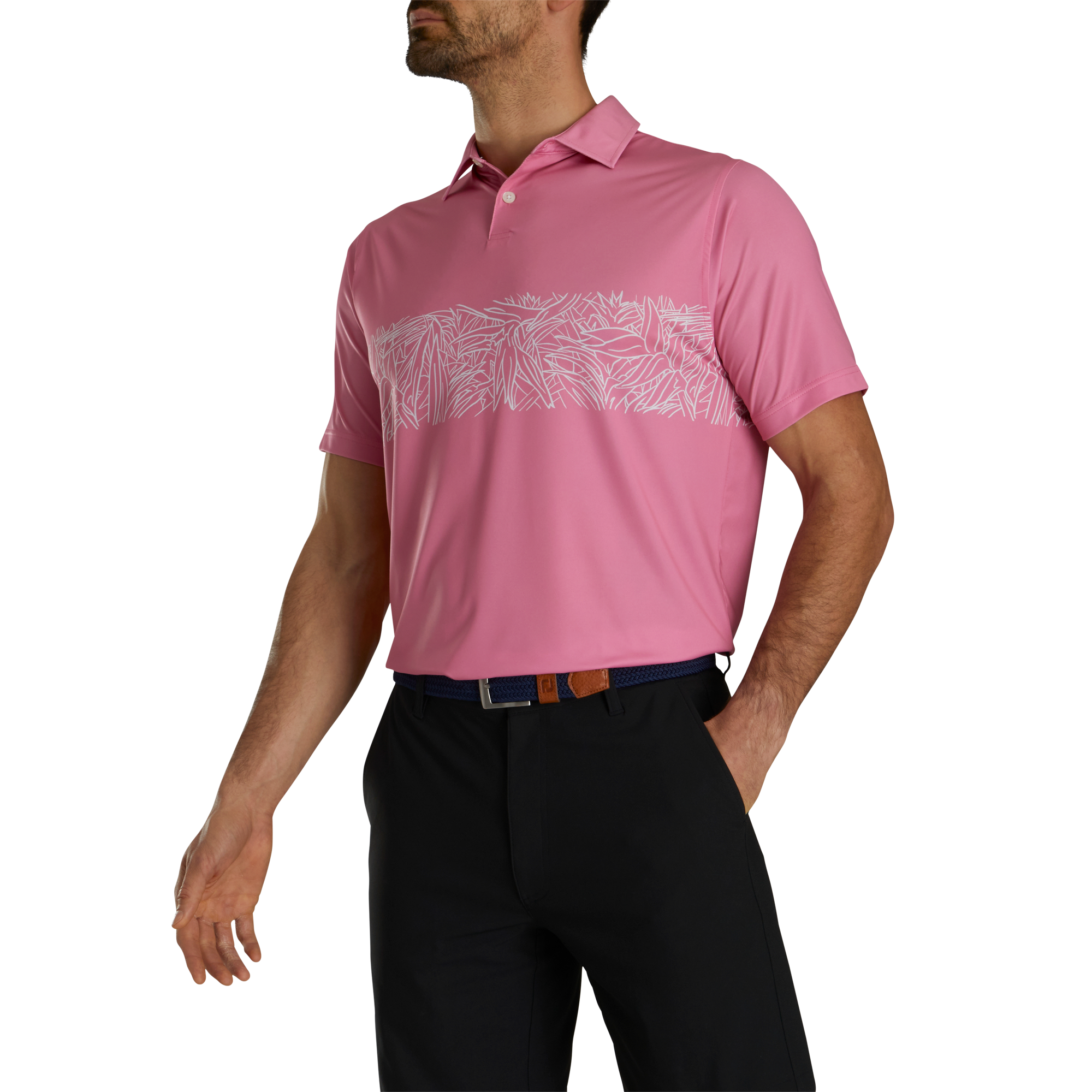 Tropical Chestband Lisle Self Collar-Previous Season Style