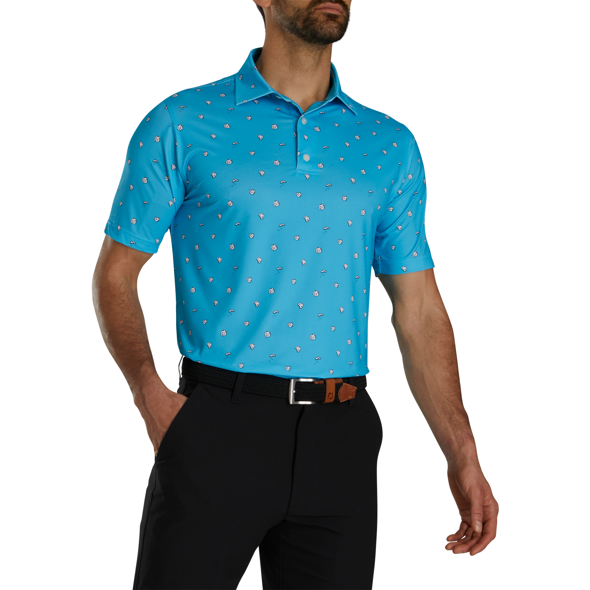 Cookie Print Lisle Self Collar-Previous Season Style