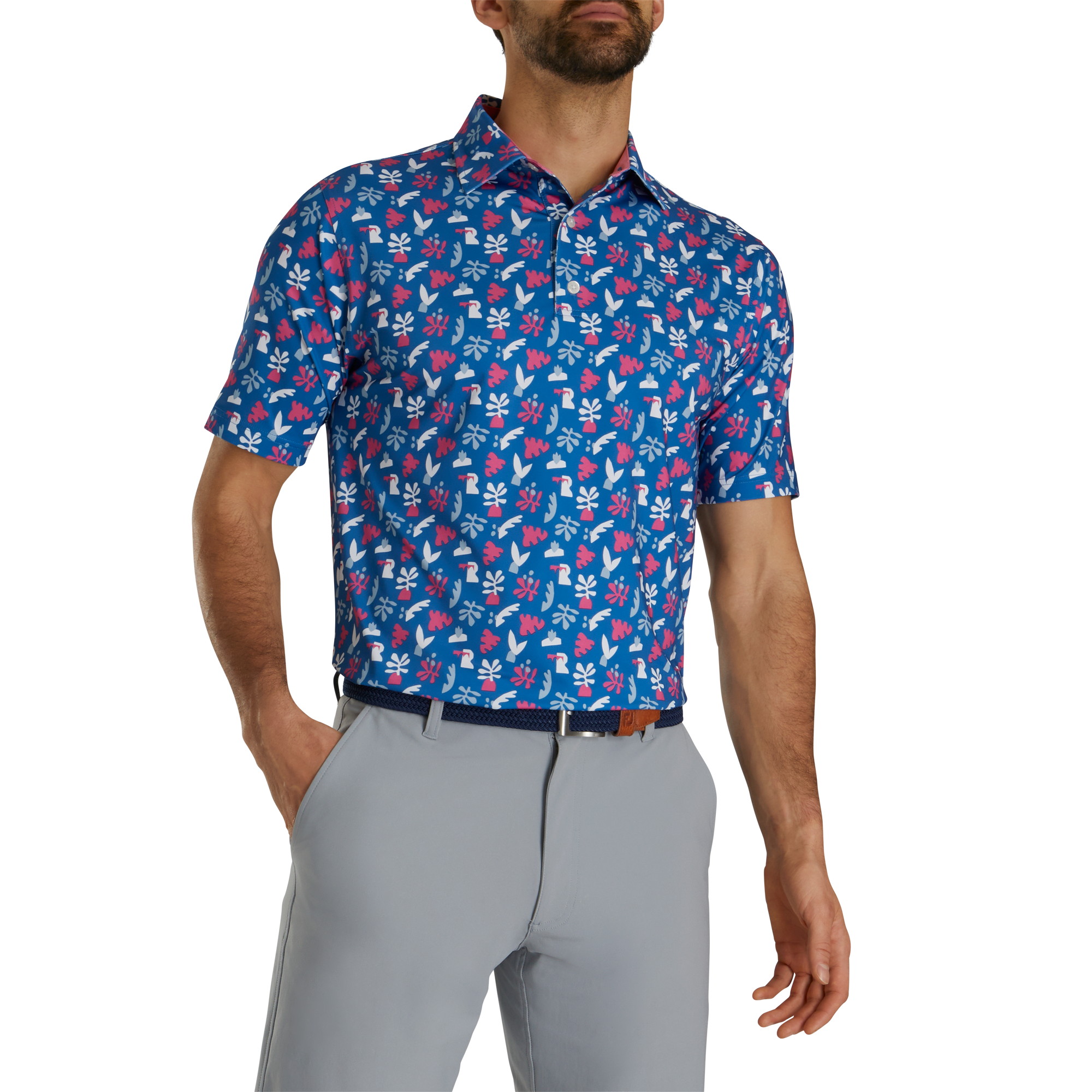 Jungle Leaves Lisle Self Collar-Previous Season Style