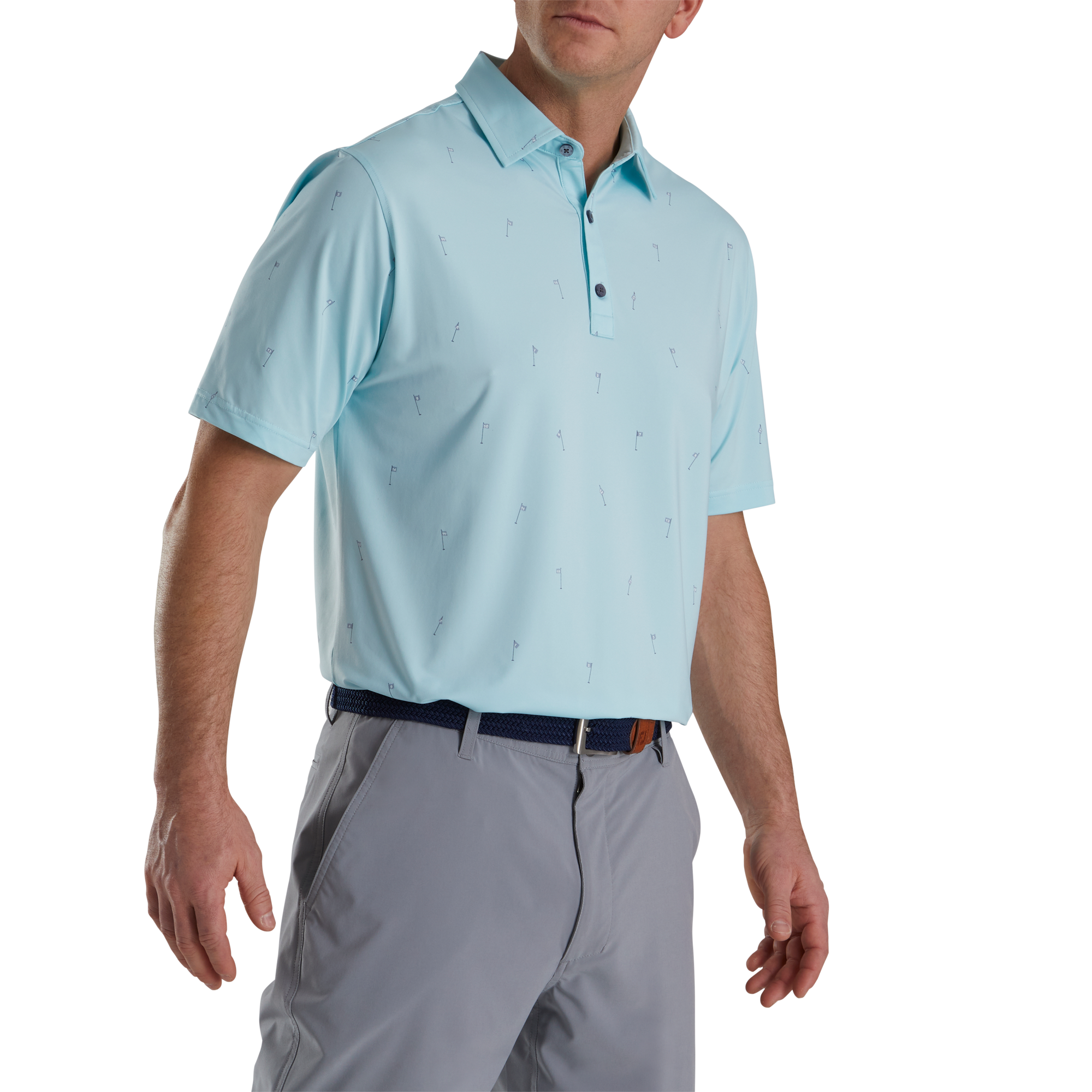 18 Holes Print Lisle Self Collar-Previous Season Style