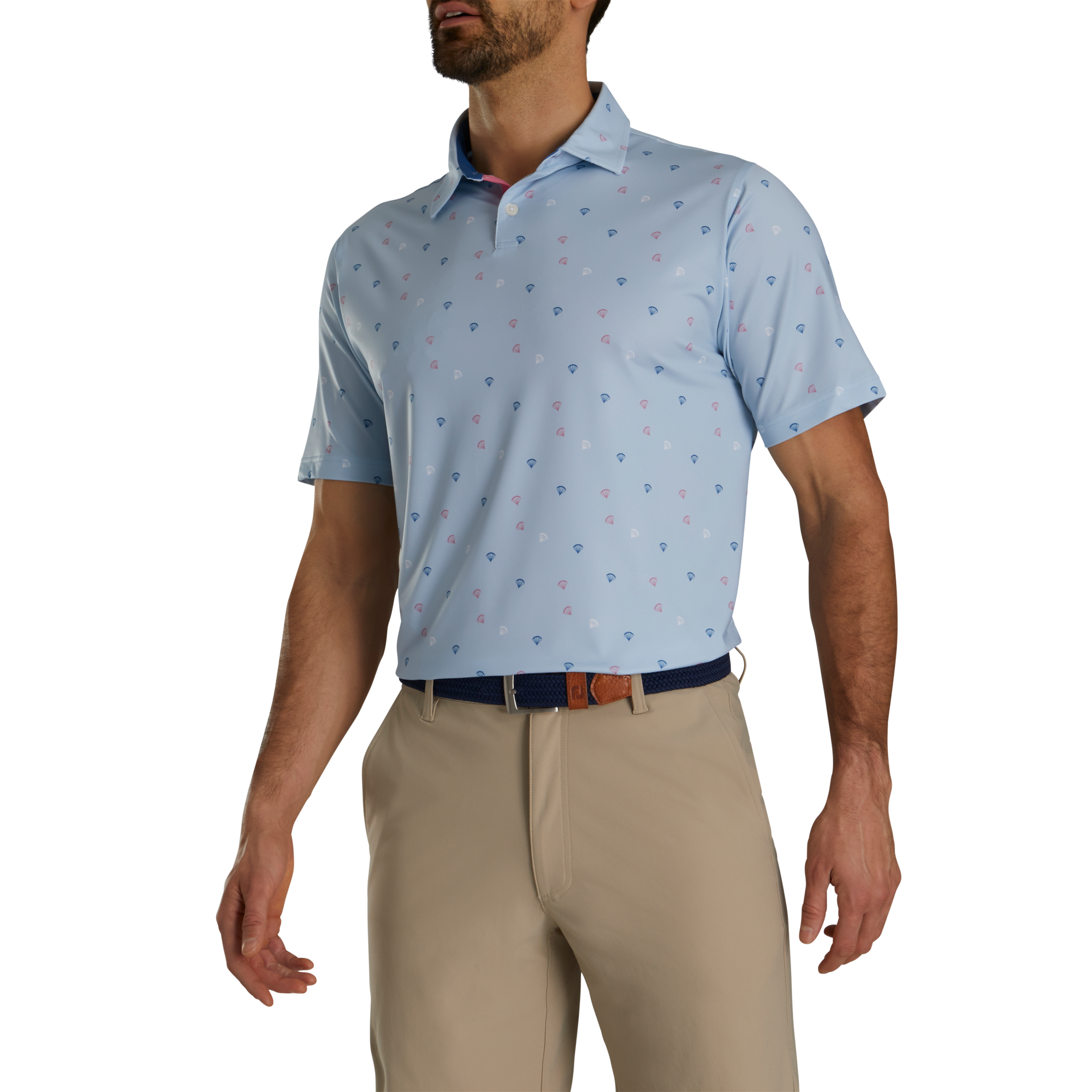Parachute Print Lisle Self Collar-Previous Season Style
