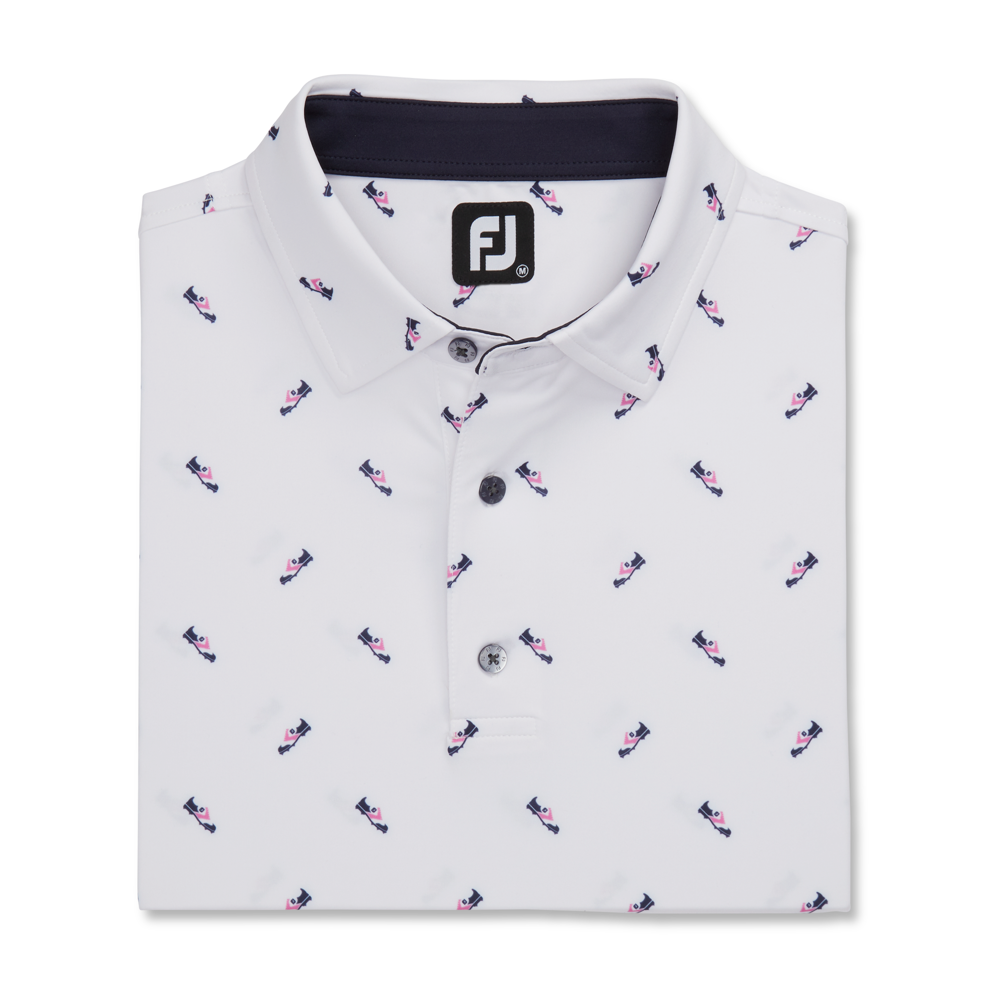 Shoe Print Lisle Self Collar-Previous Season Style