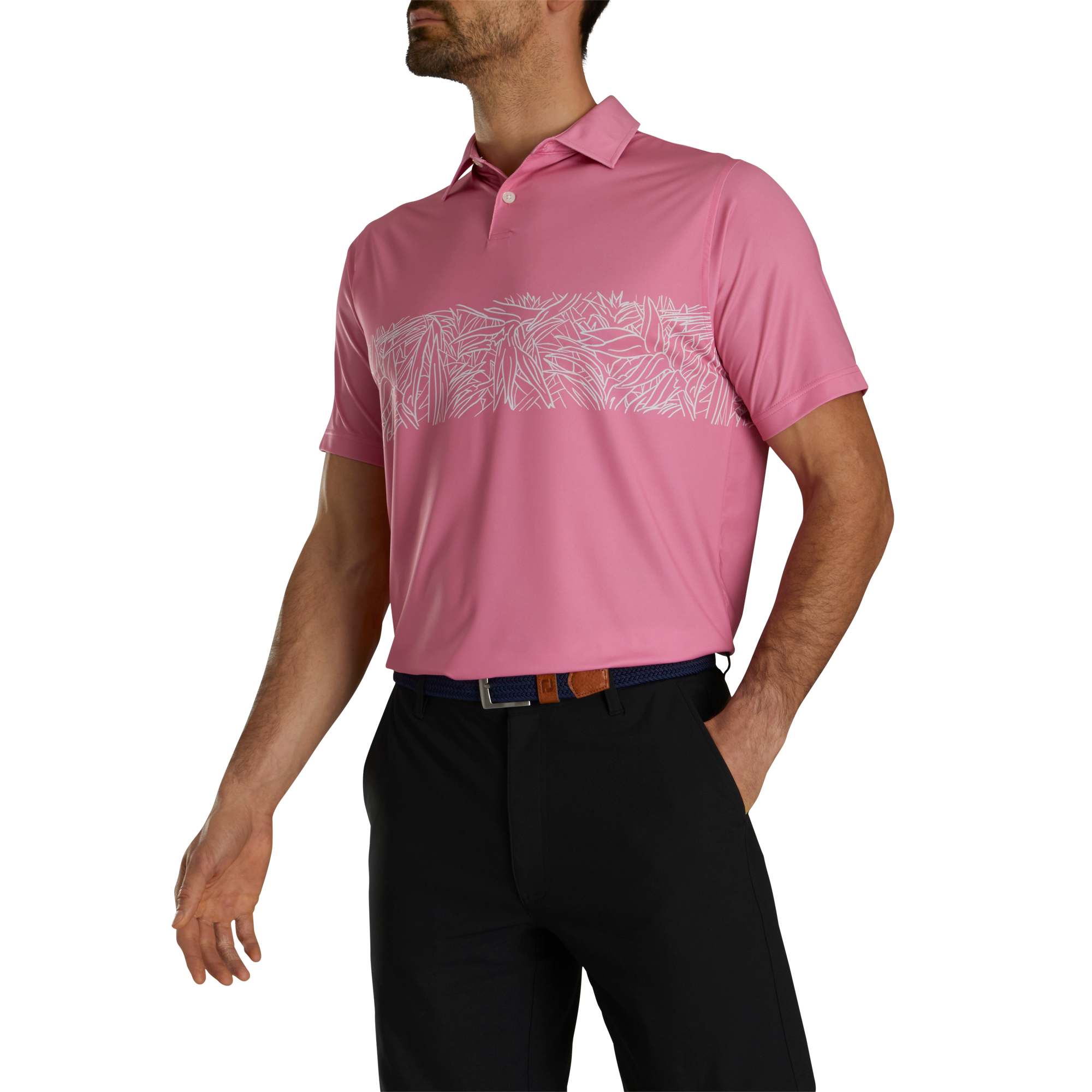 Tropical Chestband Lisle Self Collar-Previous Season Style