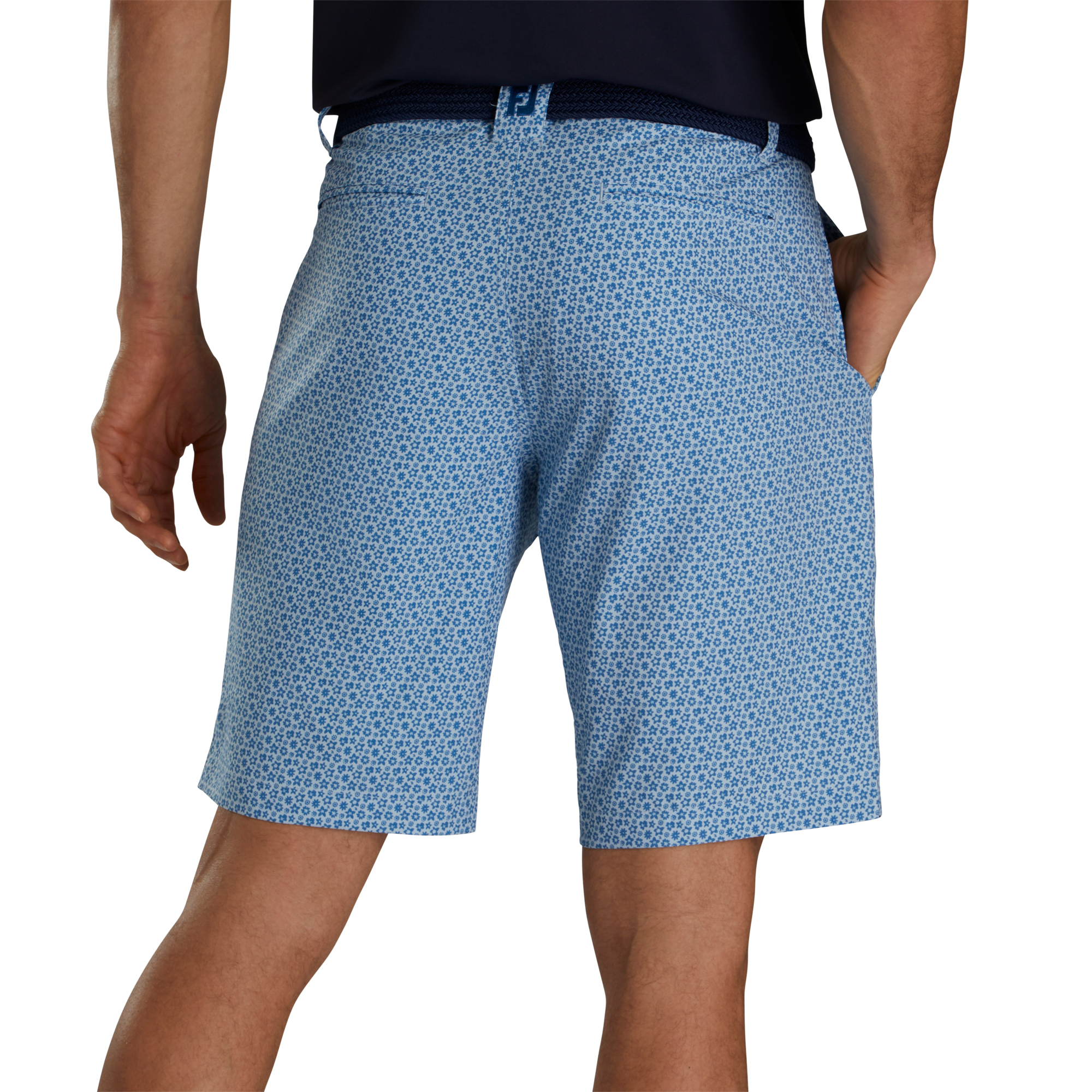 Micro-Floral Print Lightweight Woven Short 9" Inseam-Previous Season Style