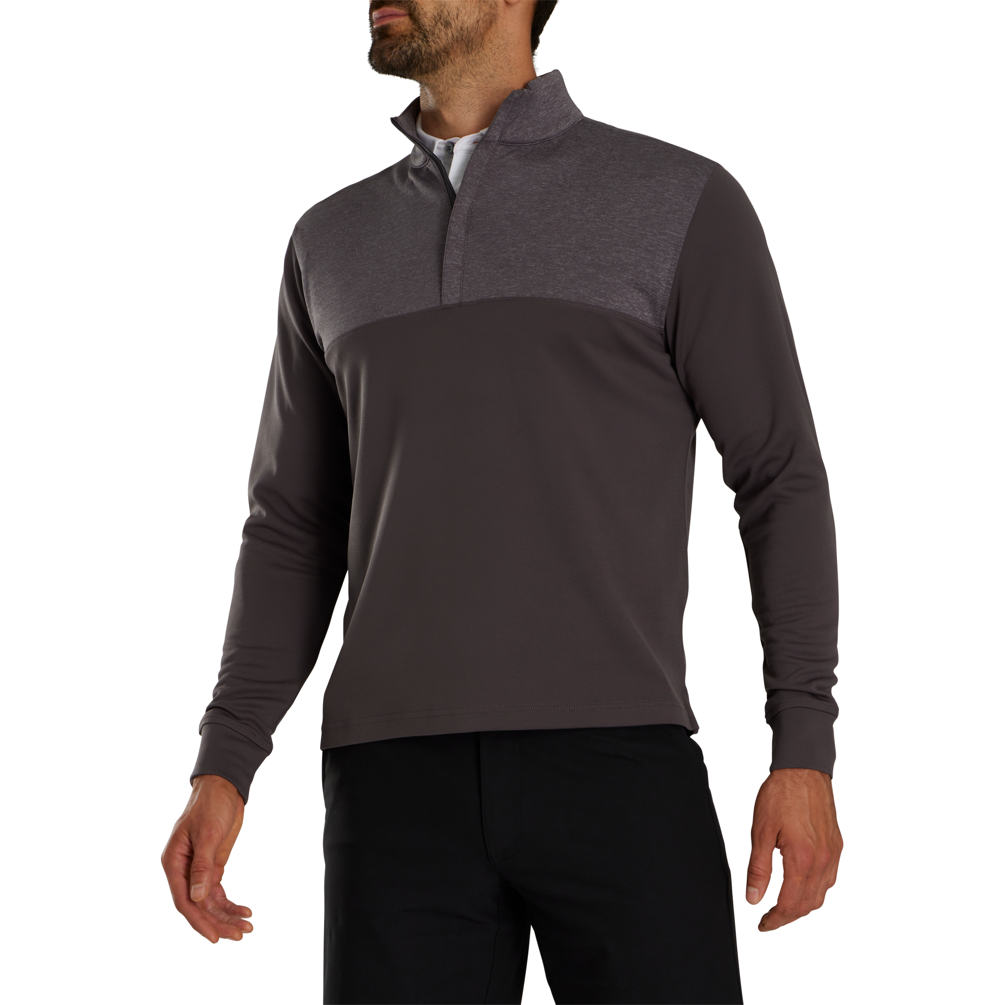 Heather Yoke Half-Zip Mid-Layer