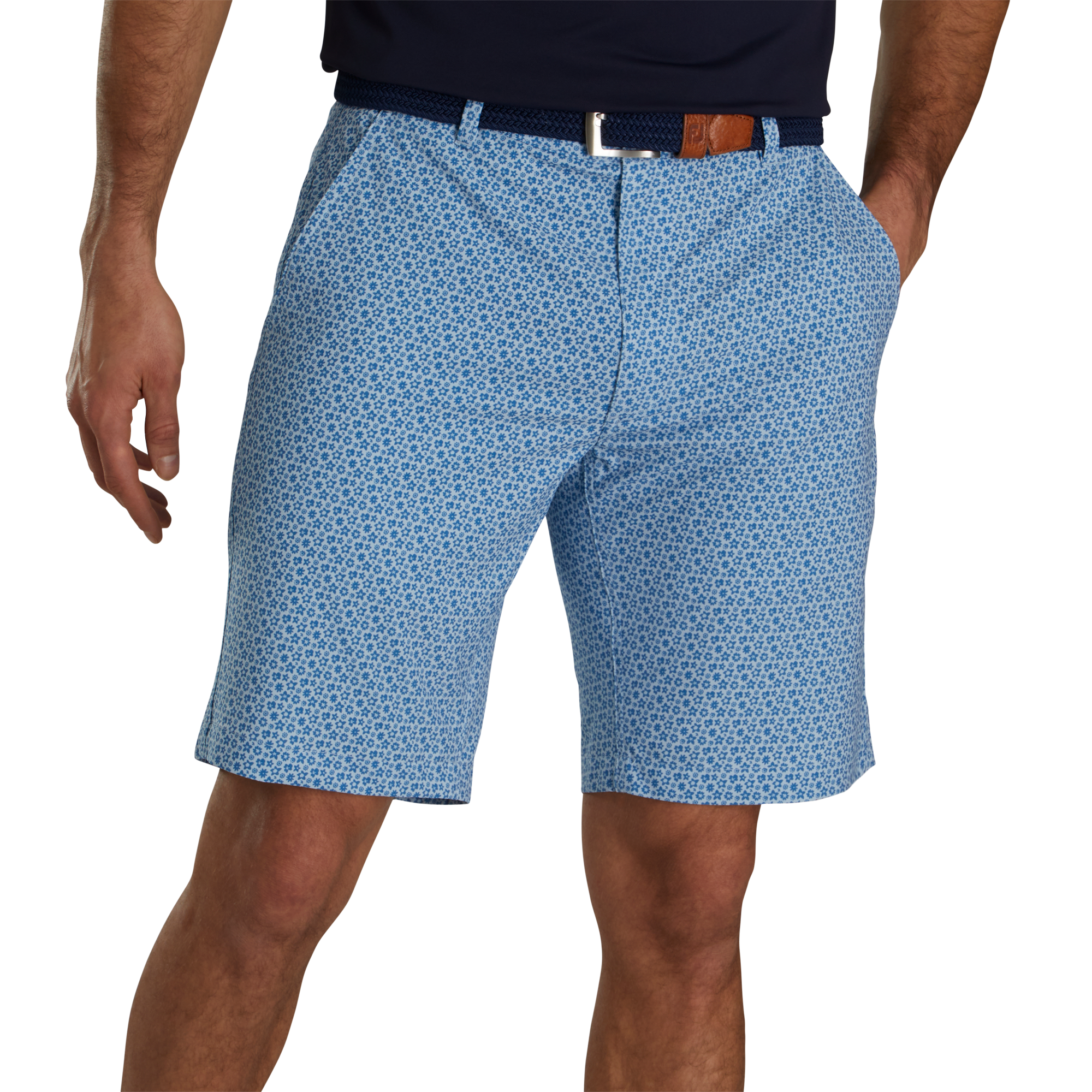Micro-Floral Print Lightweight Woven Short 9" Inseam-Previous Season Style