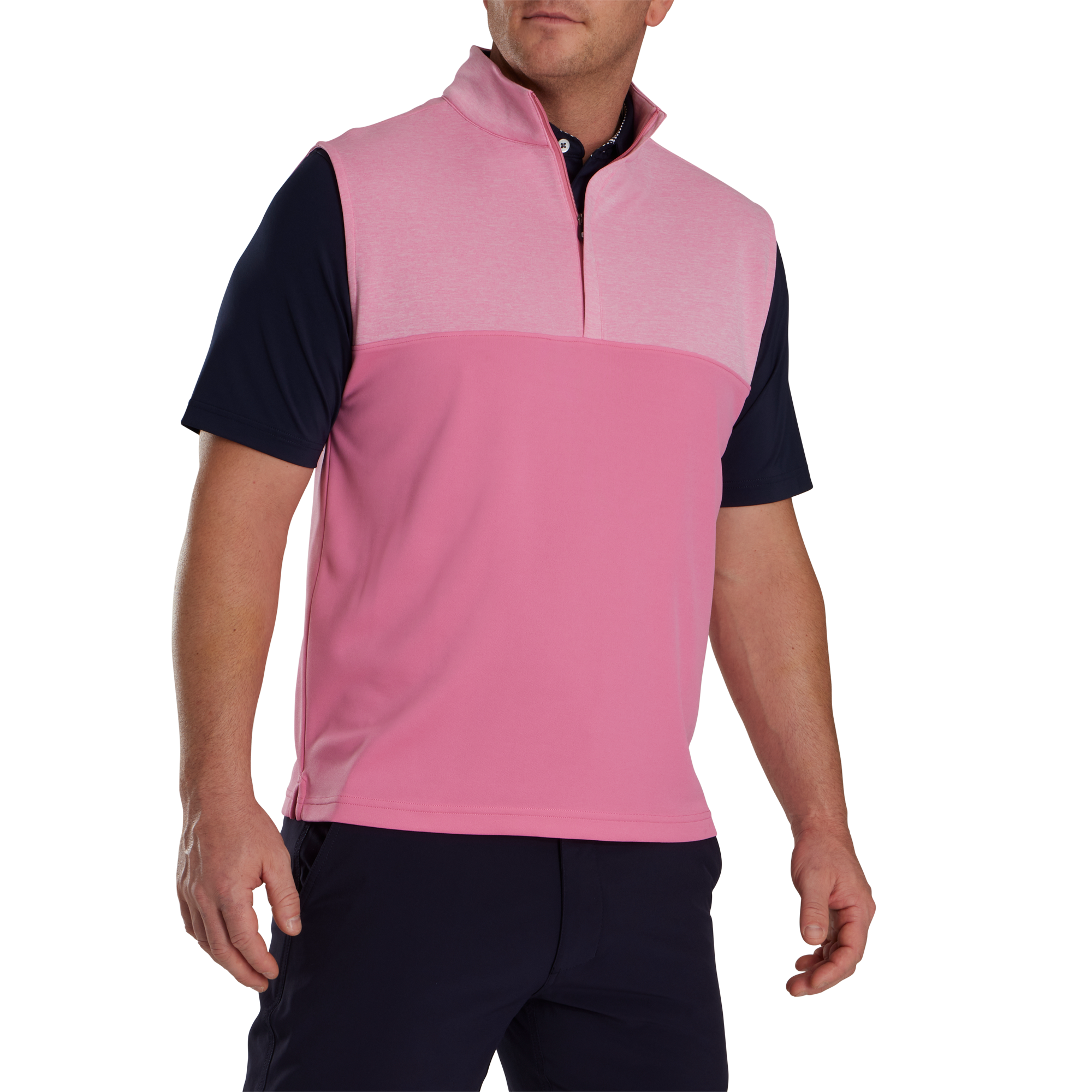 Heather Yoke Half-Zip Vest - FJ Tour Collar-Previous Season Style