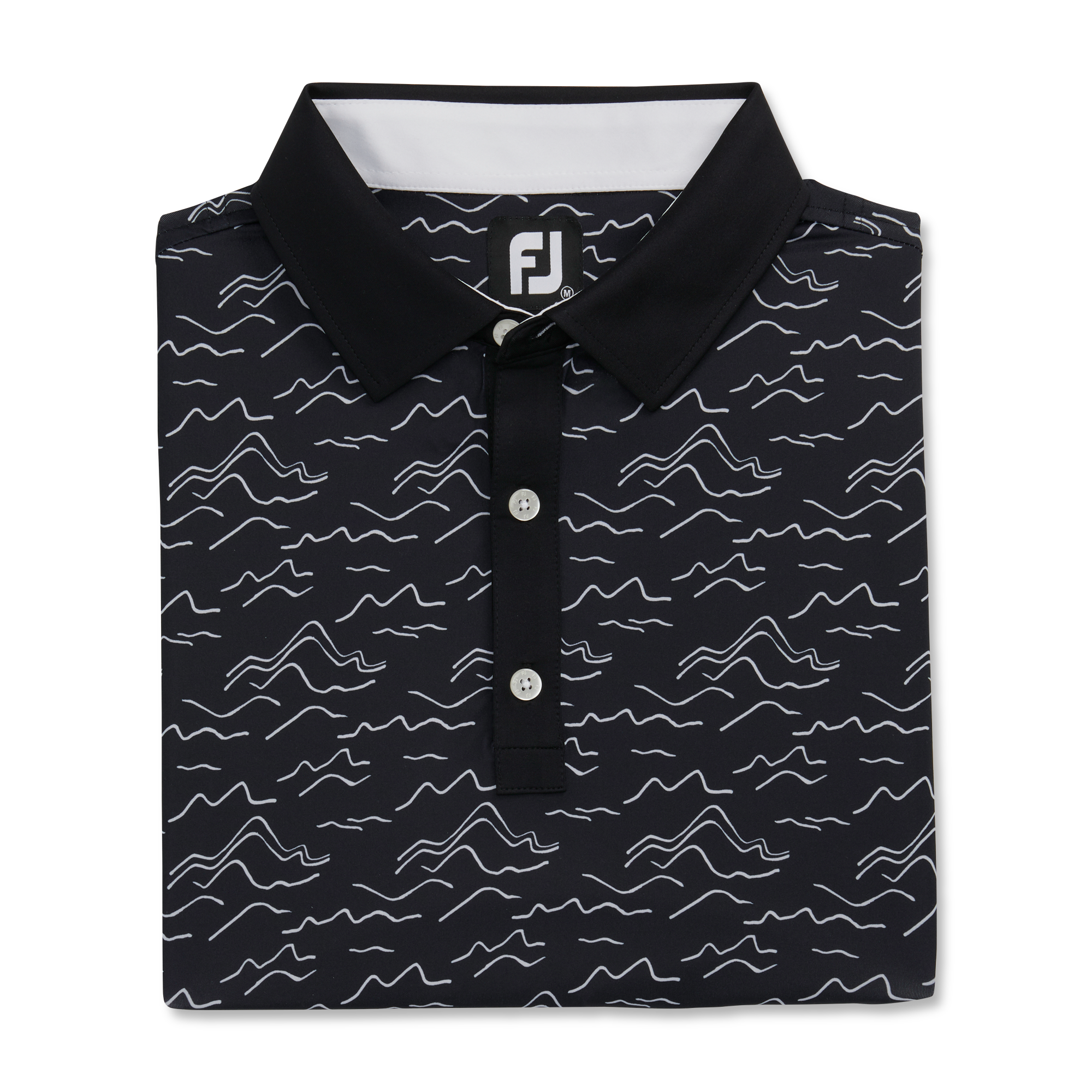 Wave Print Lisle Self Collar-Previous Season Style