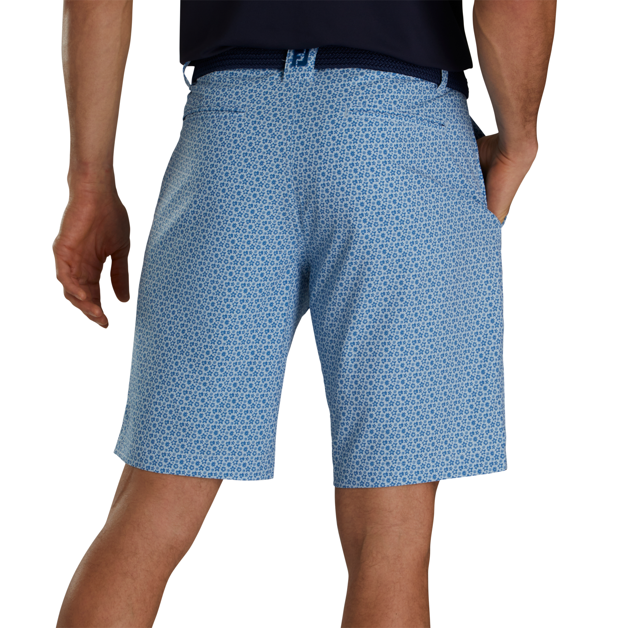 Micro-Floral Print Lightweight Woven Short 9" Inseam-Previous Season Style