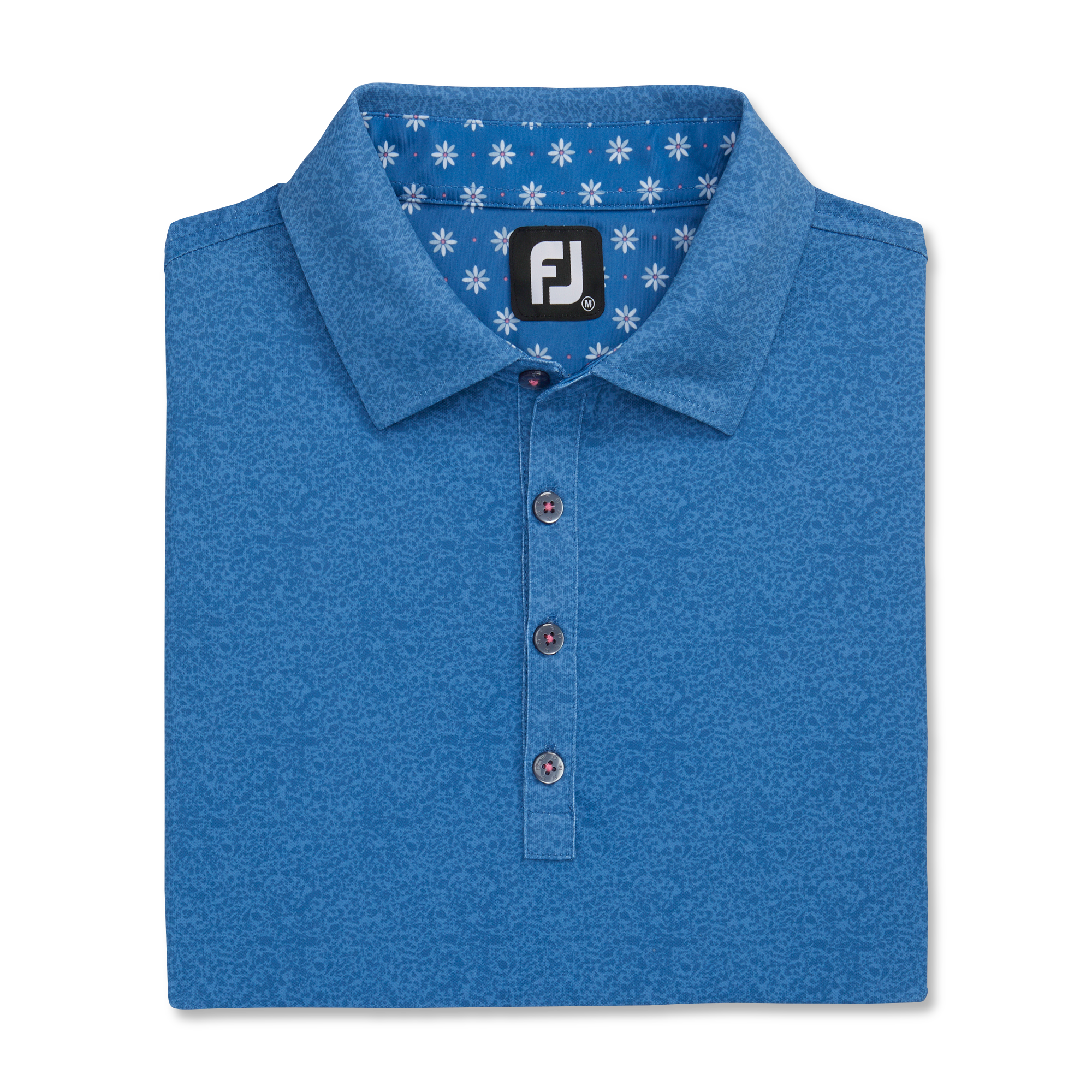 Texture Print with Trim Stretch Pique Self Collar-Previous Season Style