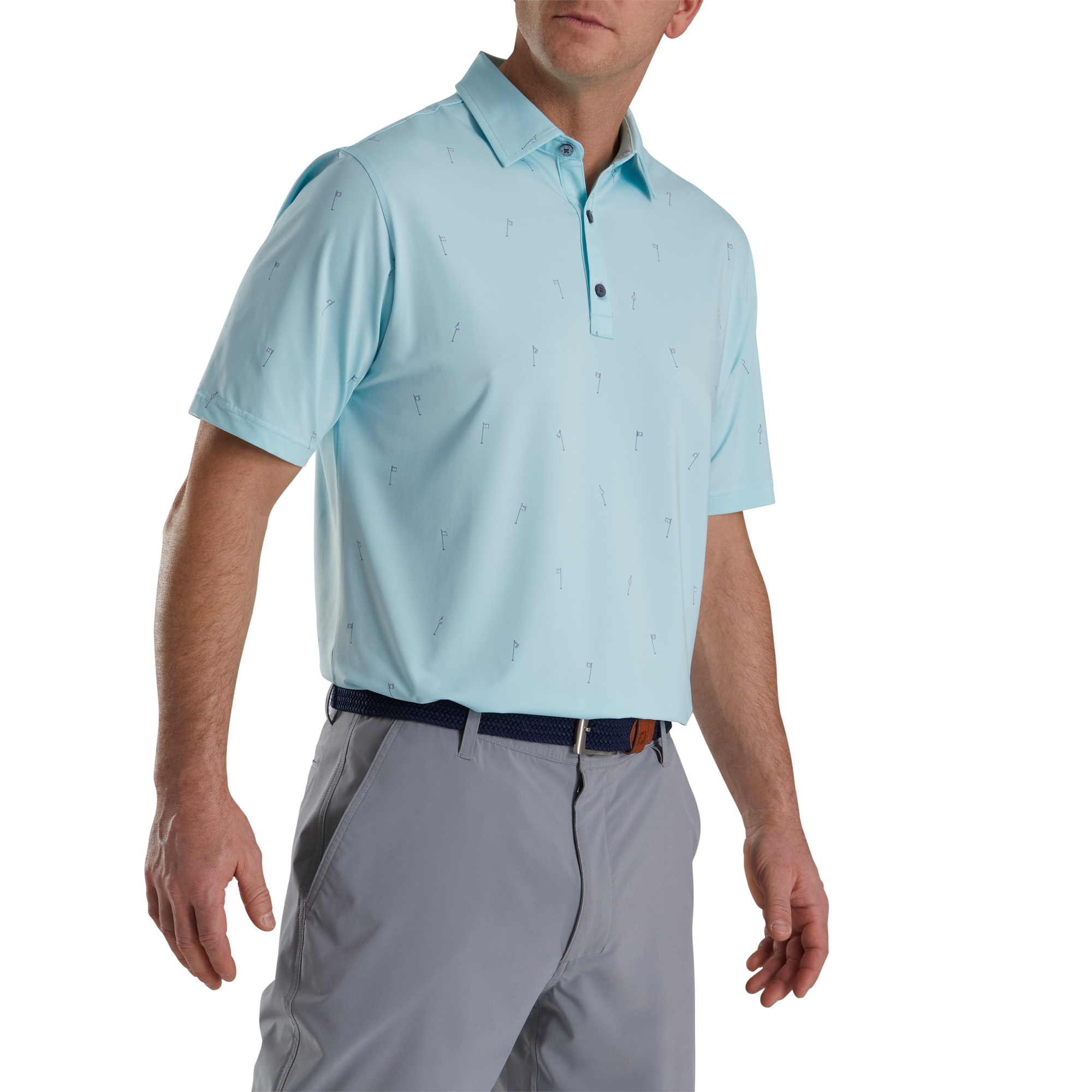 18 Holes Print Lisle Self Collar-Previous Season Style
