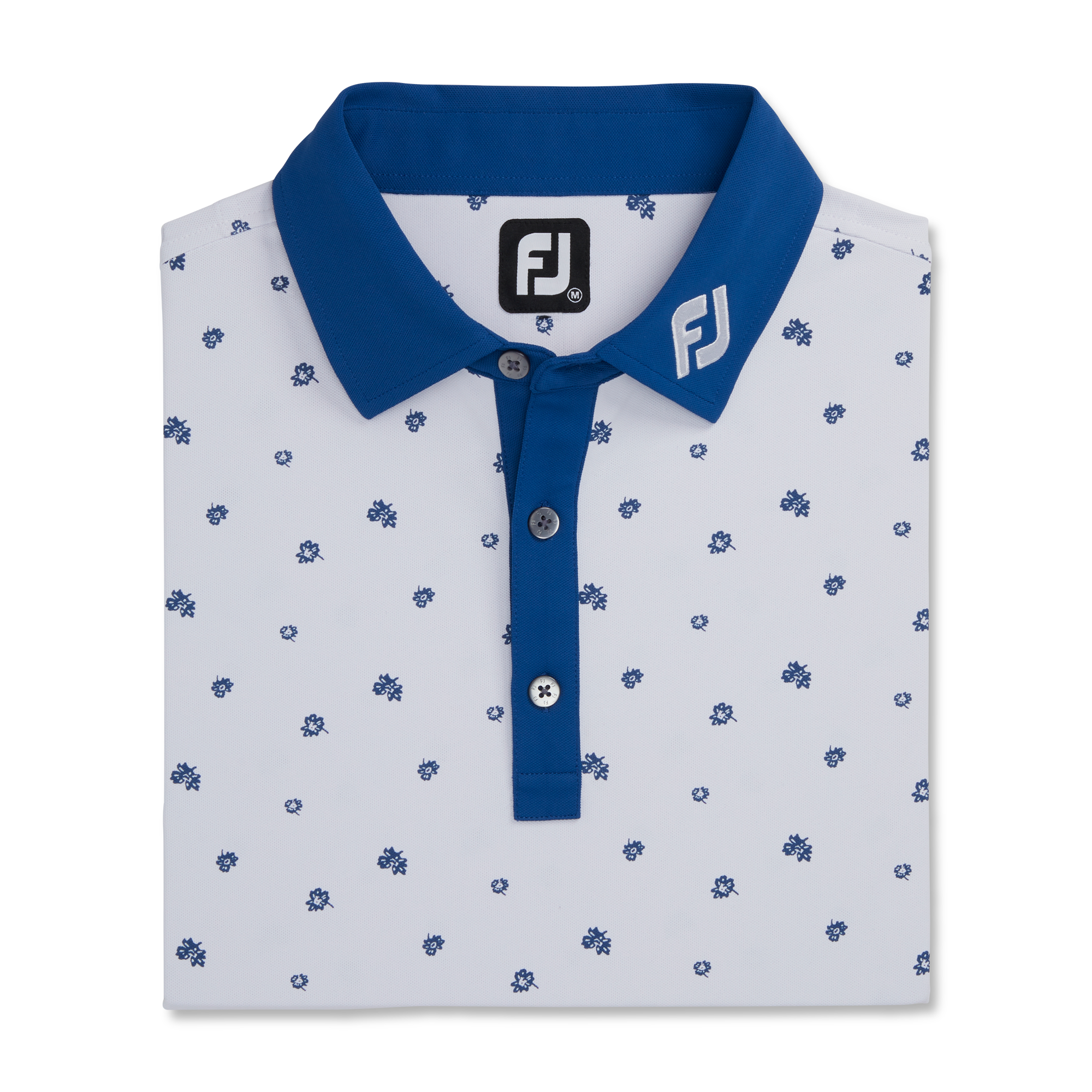 Scattered Floral Stretch Pique Self Collar - FJ Tour Collar-Previous Season Style