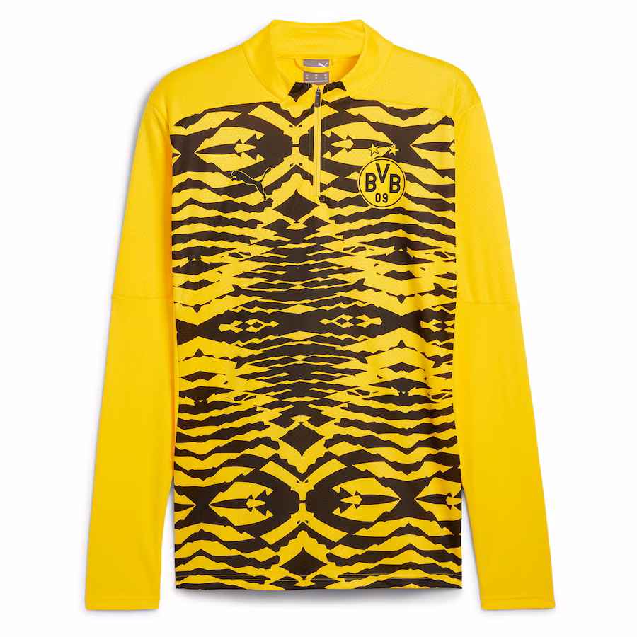 Borussia Dortmund PUMA Prematch Sweat Top - Yellow