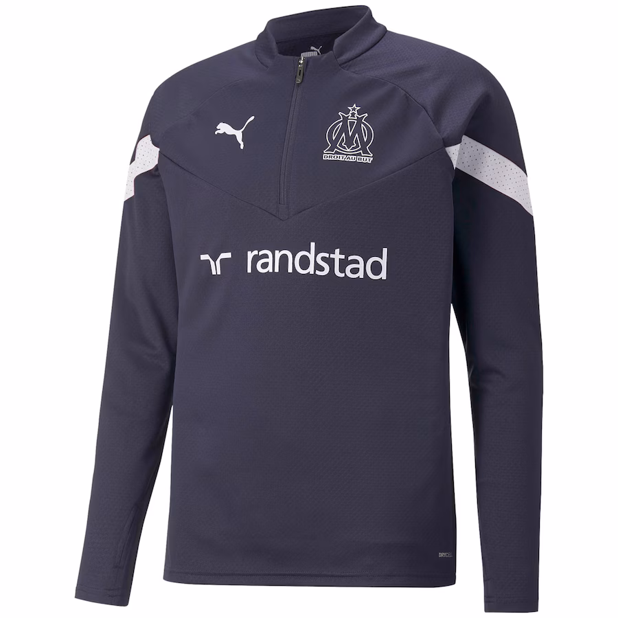 Olympique de Marseille Training 1/4 Zip Top - Dark Blue