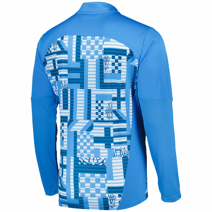 Olympique de Marseille Puma Pre Match 1/4 Zip - Blue