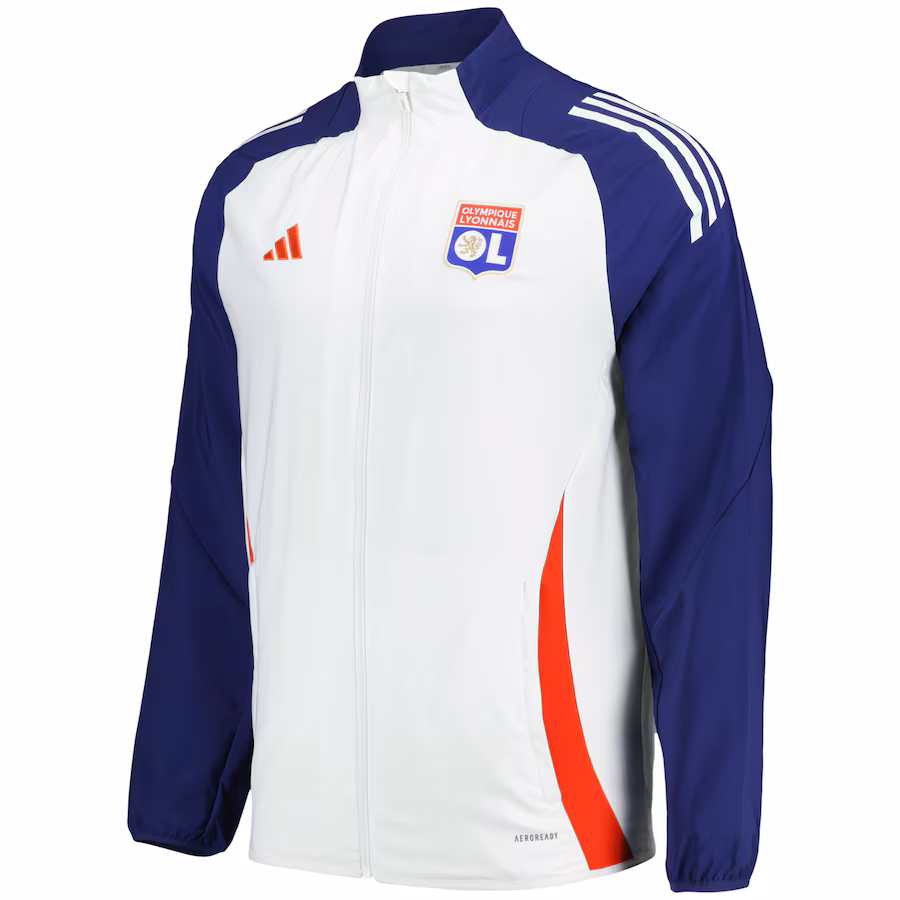 Olympique Lyon adidas Presentation Jacket - White