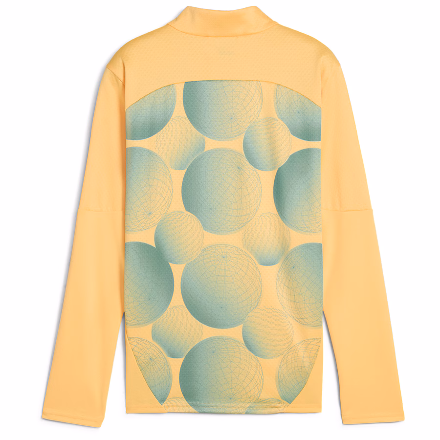 Manchester City PUMA Prematch 1/4 Zip Top - Flax