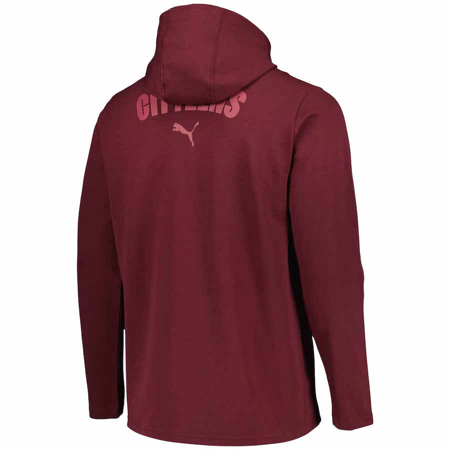 Manchester City PUMA Casuals Hoody Jacket - Dark Red