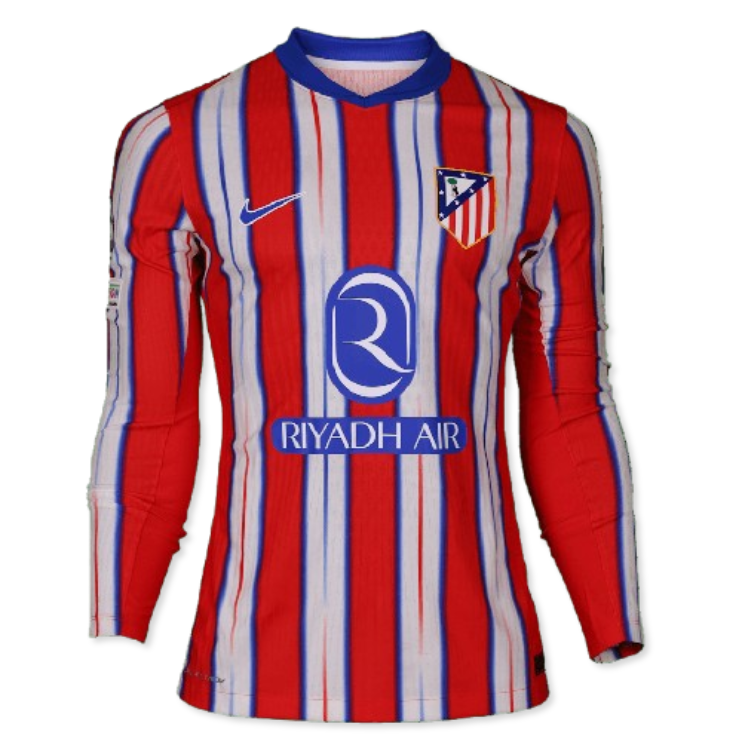 24-25 Atletico Madrid Home Long Sleeve Kit Player Version Shirt
