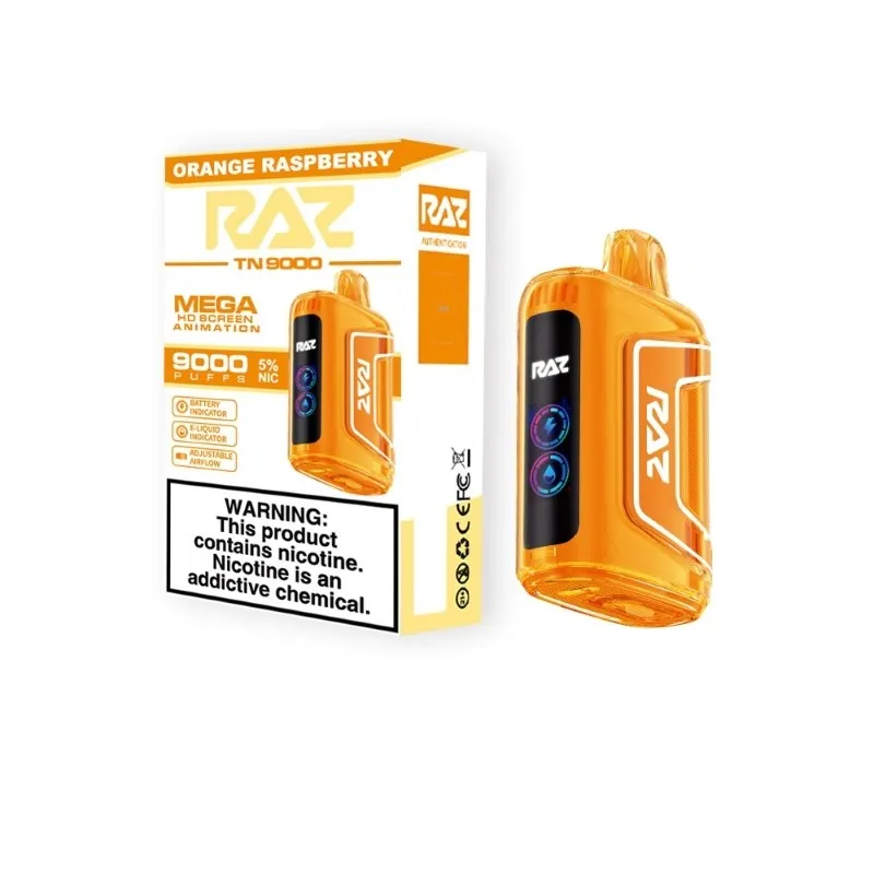 Orange Raspberry - RAZ Vape TN9000 9000 Puffs Disposable - razvaper