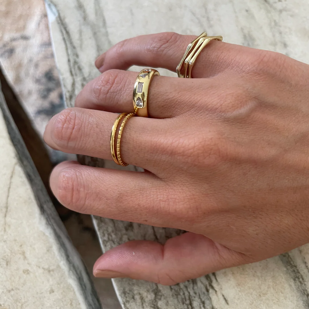 Tarnish Resistant Stacking Ring Set
