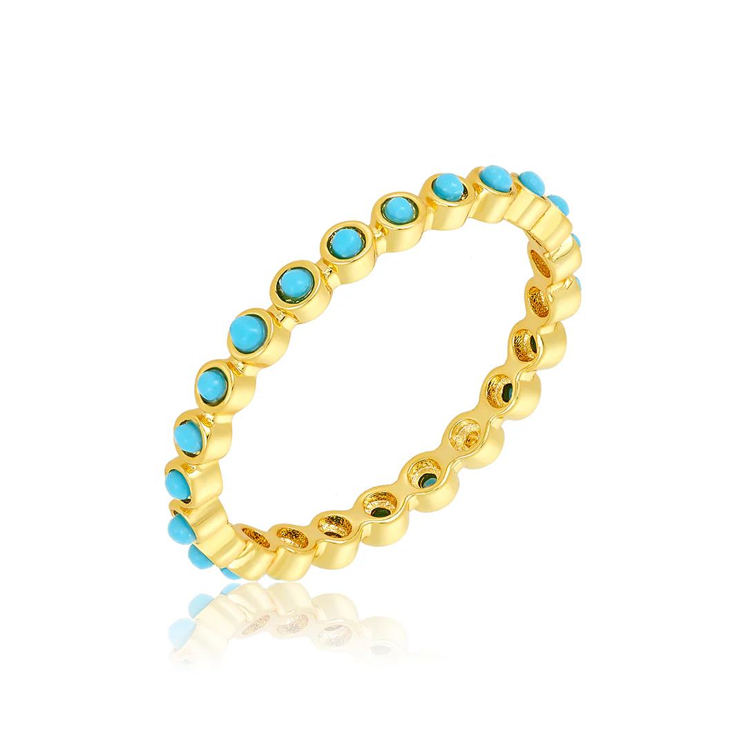 2mm Bezeled Turquoisette Eternity Band Ring
